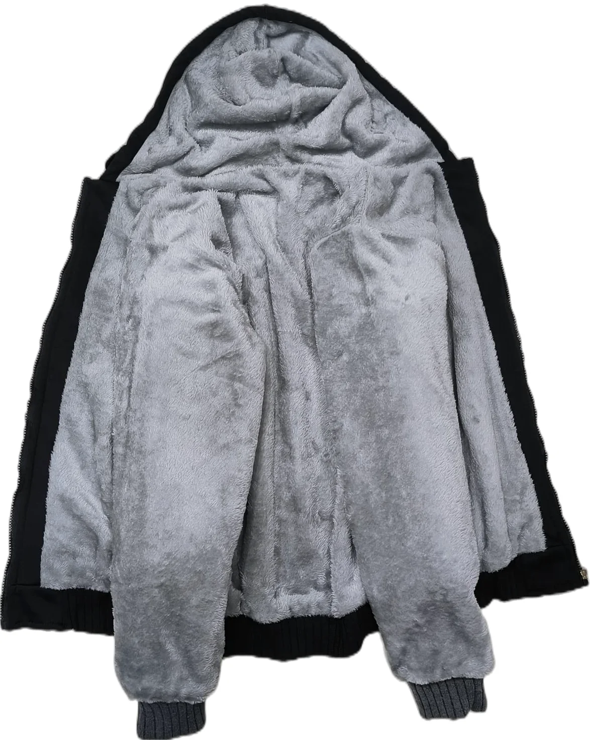Homme Veste à Capuche avec Zippée Manches Longues Épaisse Manteau à Capuche Hiver Chaud Polaires Doublé Sweats à Capuche