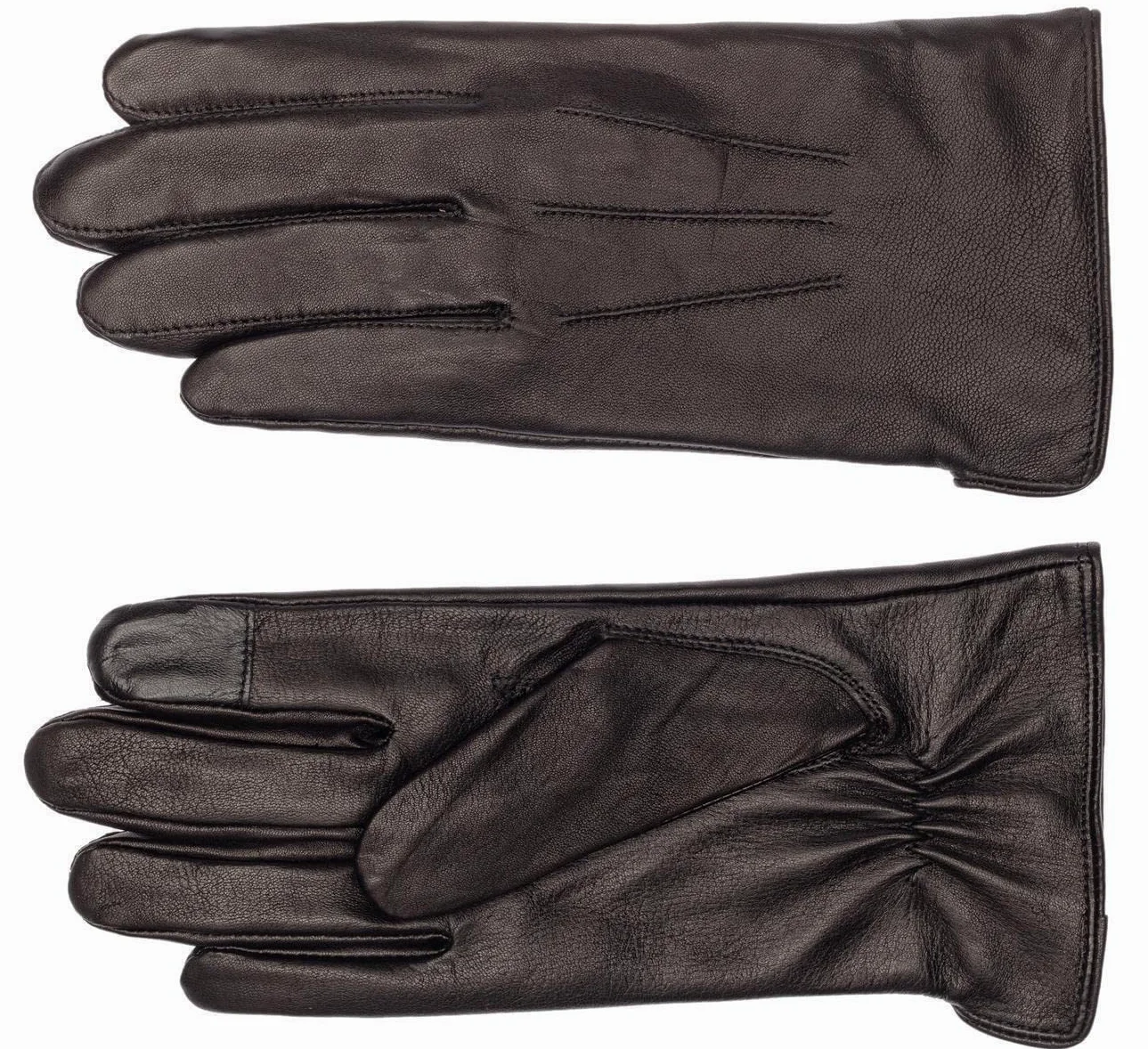 EEM gants en cuir pour homme, cuir italien souple, fonction tactile, doublure polaire
