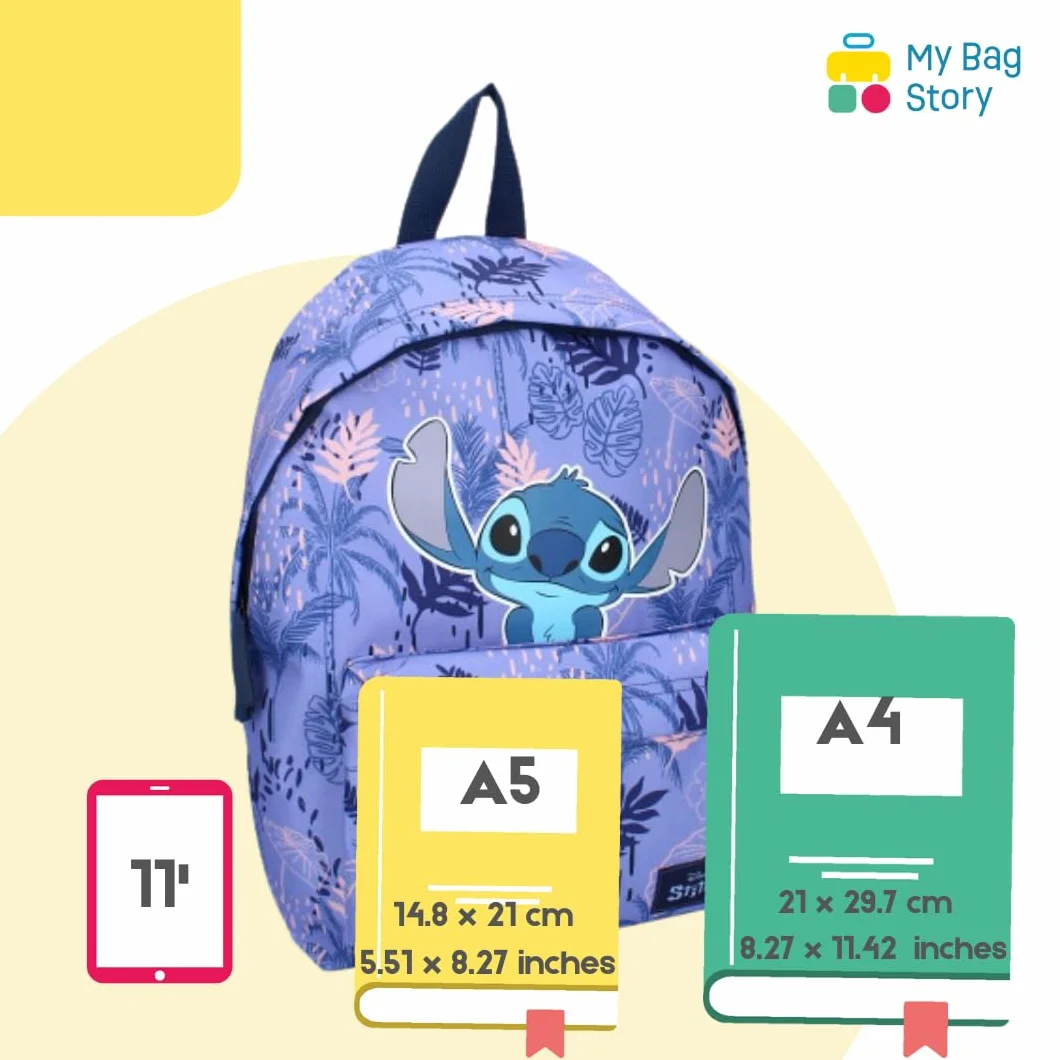 Sac à dos Stitch Disney Violet Enfant 37 cm Bretelles réglables