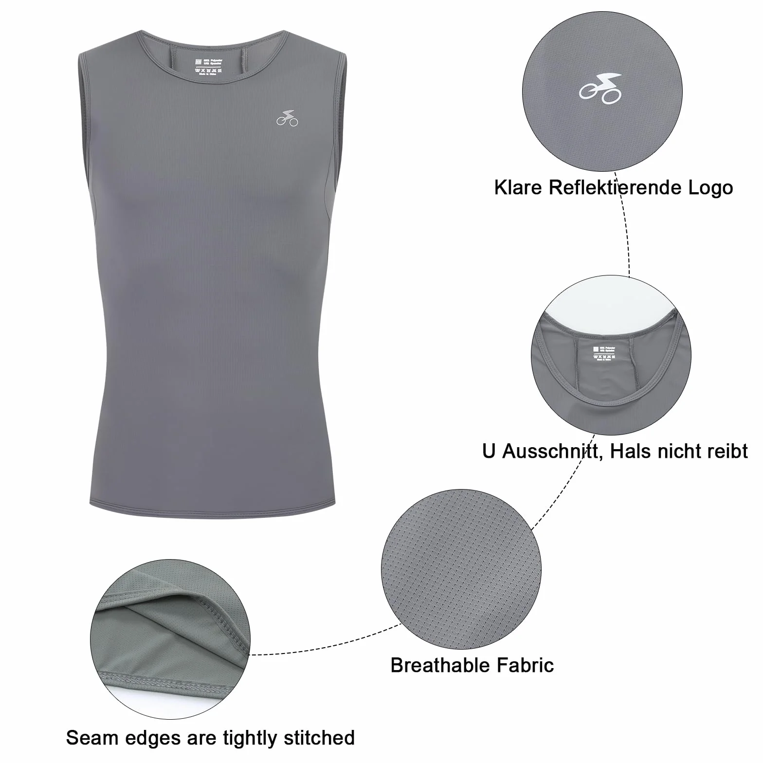 Maillot de Cyclisme sans Manches Homme Respirant et Léger, Maillot de Vélo de Débardeur Homme à Séchage Rapide avec 3 Poches Idéal pour Cyclisme et l'Entraînement