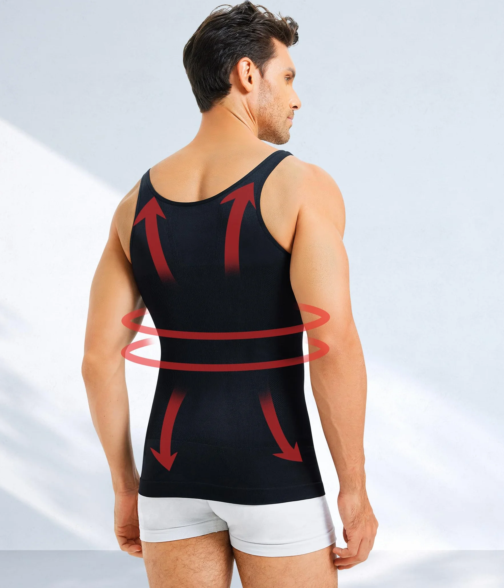 KUMAYES Débardeur de Compression Homme Maillot de Corps Gaine Ventre Plat Invisible Amincissante Posture Shirt