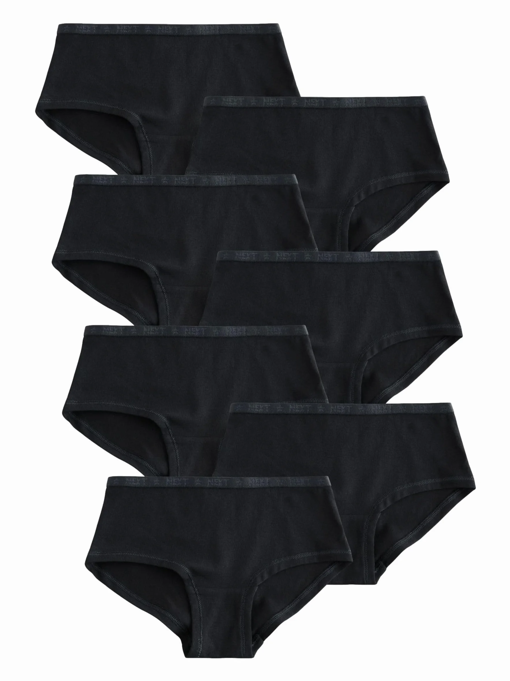 NEXT Fille Slip Taille Basse, Lot de 7 Noir 7 Ans-8 Ans