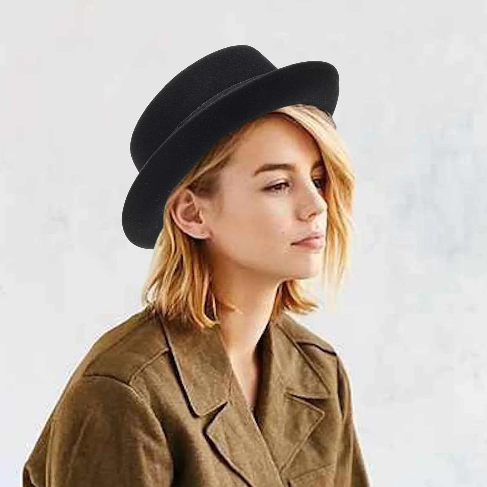 Chapeau melon vintage en laine homme femme