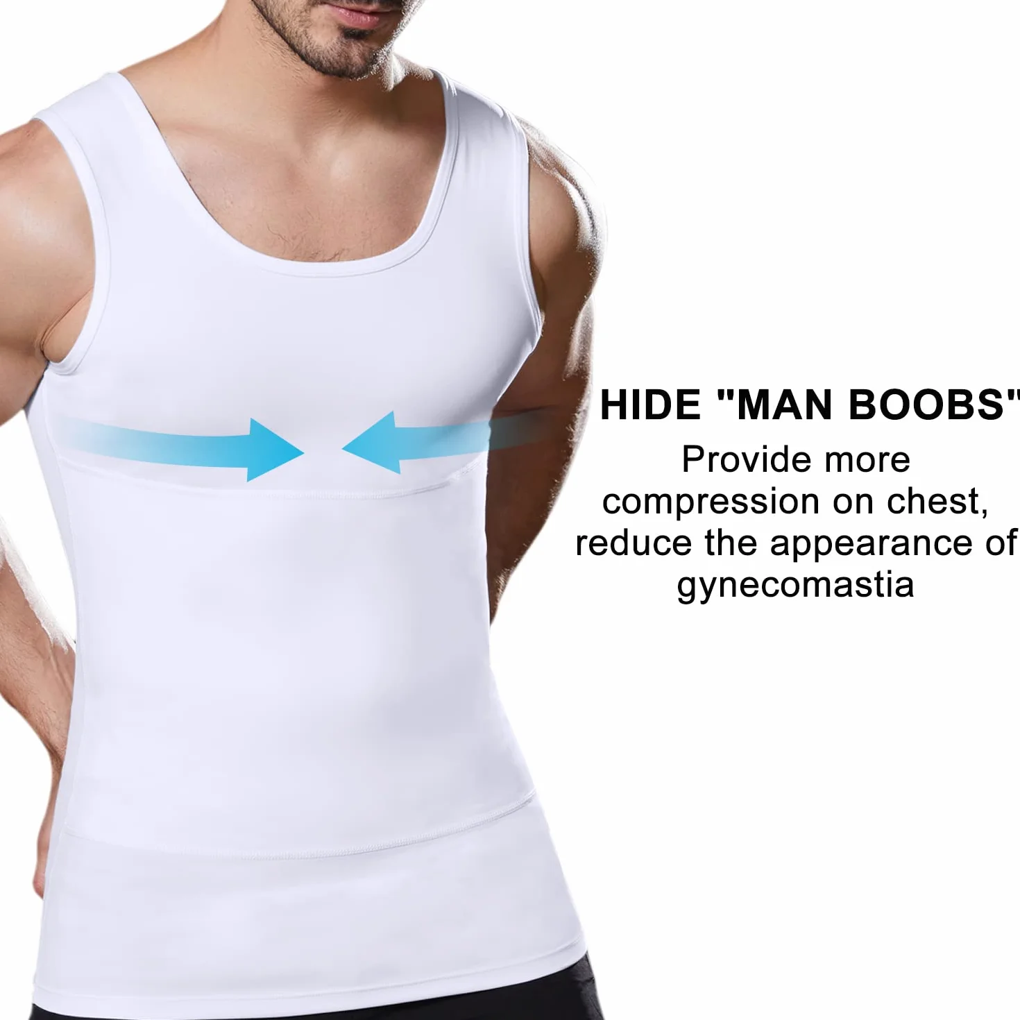 Lgtfy - Gilet amincissant pour homme - Maillot de compression pour gynécomastie - Contrôle du ventre - Change en quelques secondes