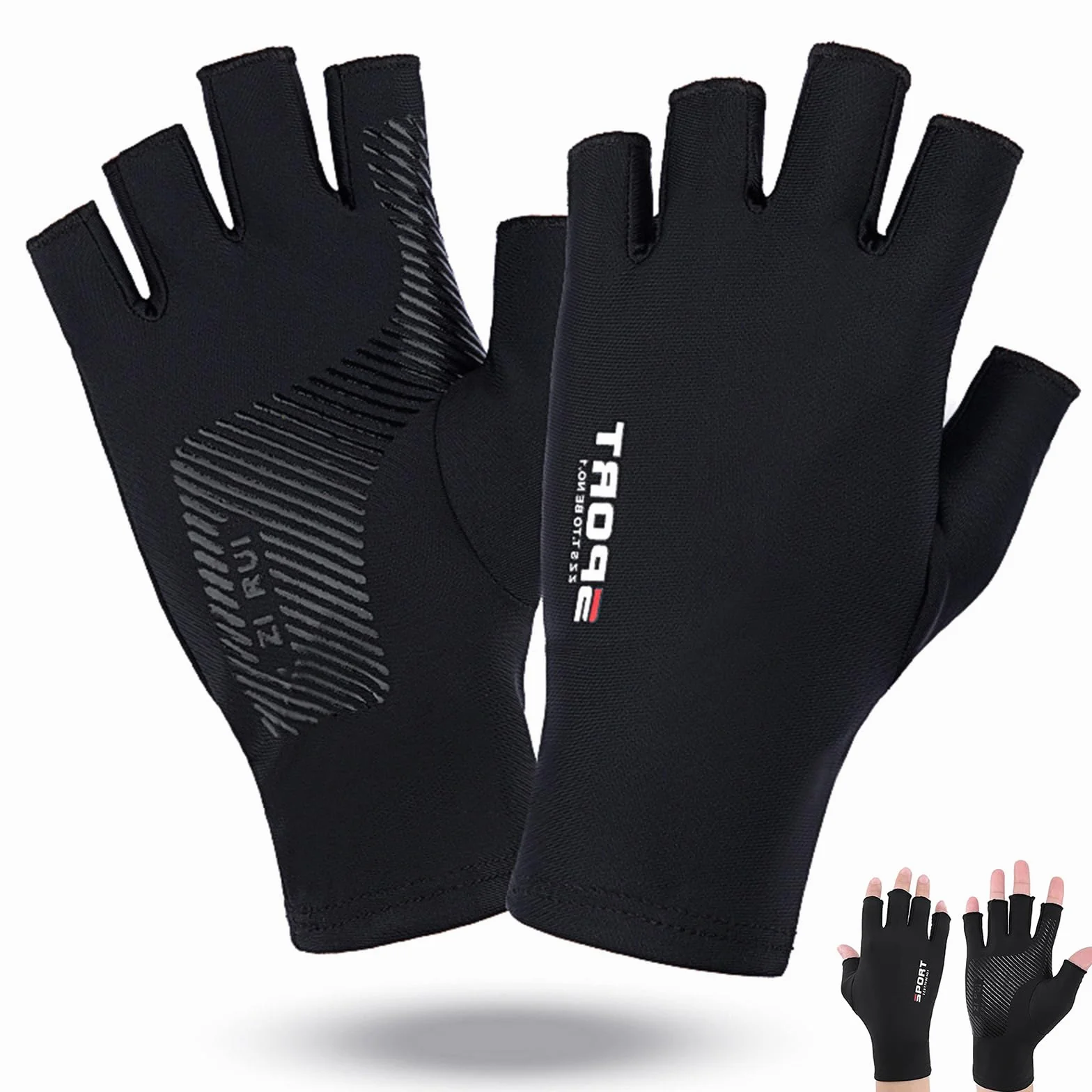 Gant Velo Homme Cycliste Route AntidéRapants Demi-Doigts Mitaine Travail Extensible Gants De Sport Pour Moto Camping RandonnéE Alpinisme