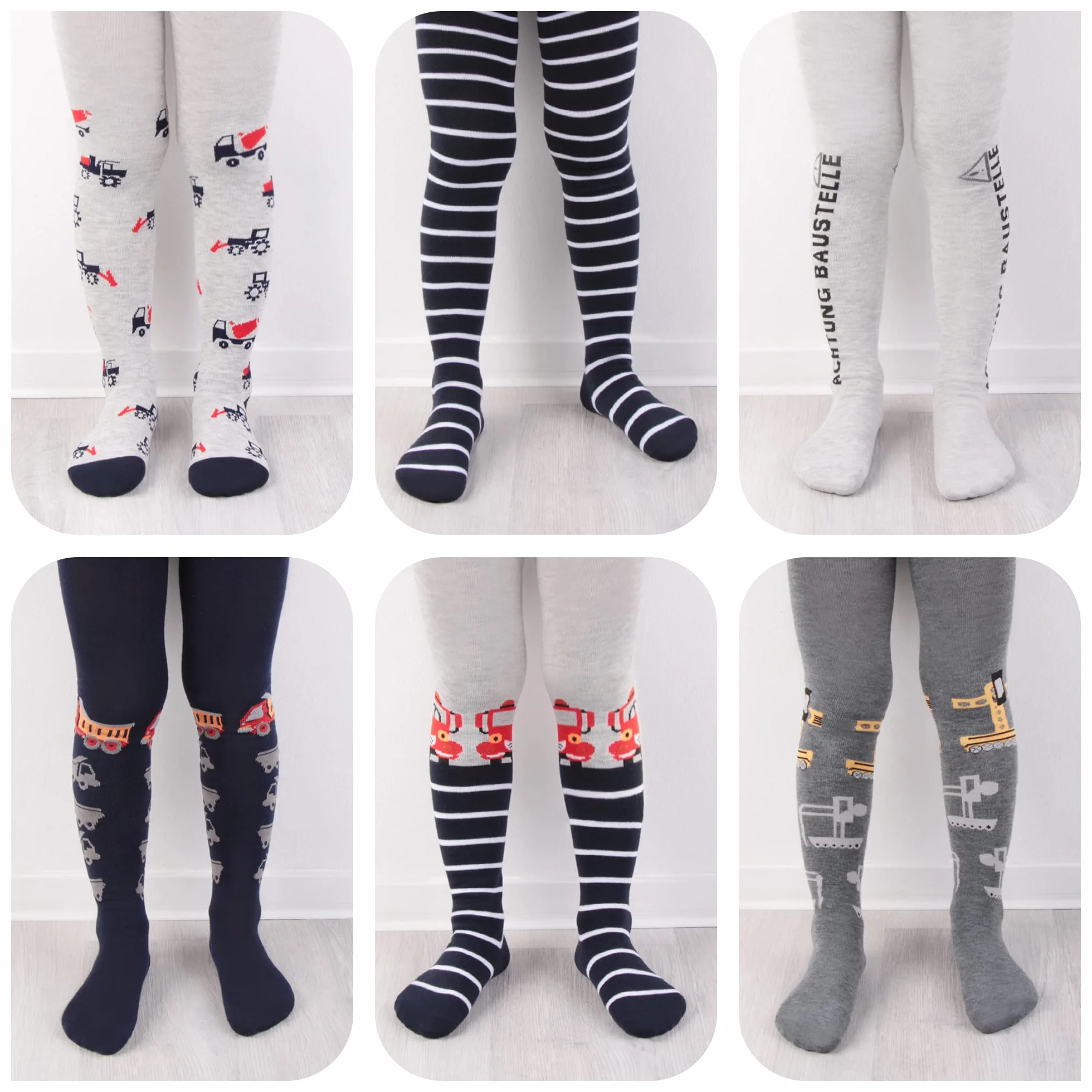 L&K-II collants enfants garçons tricotés multicolores rayures motifs dino