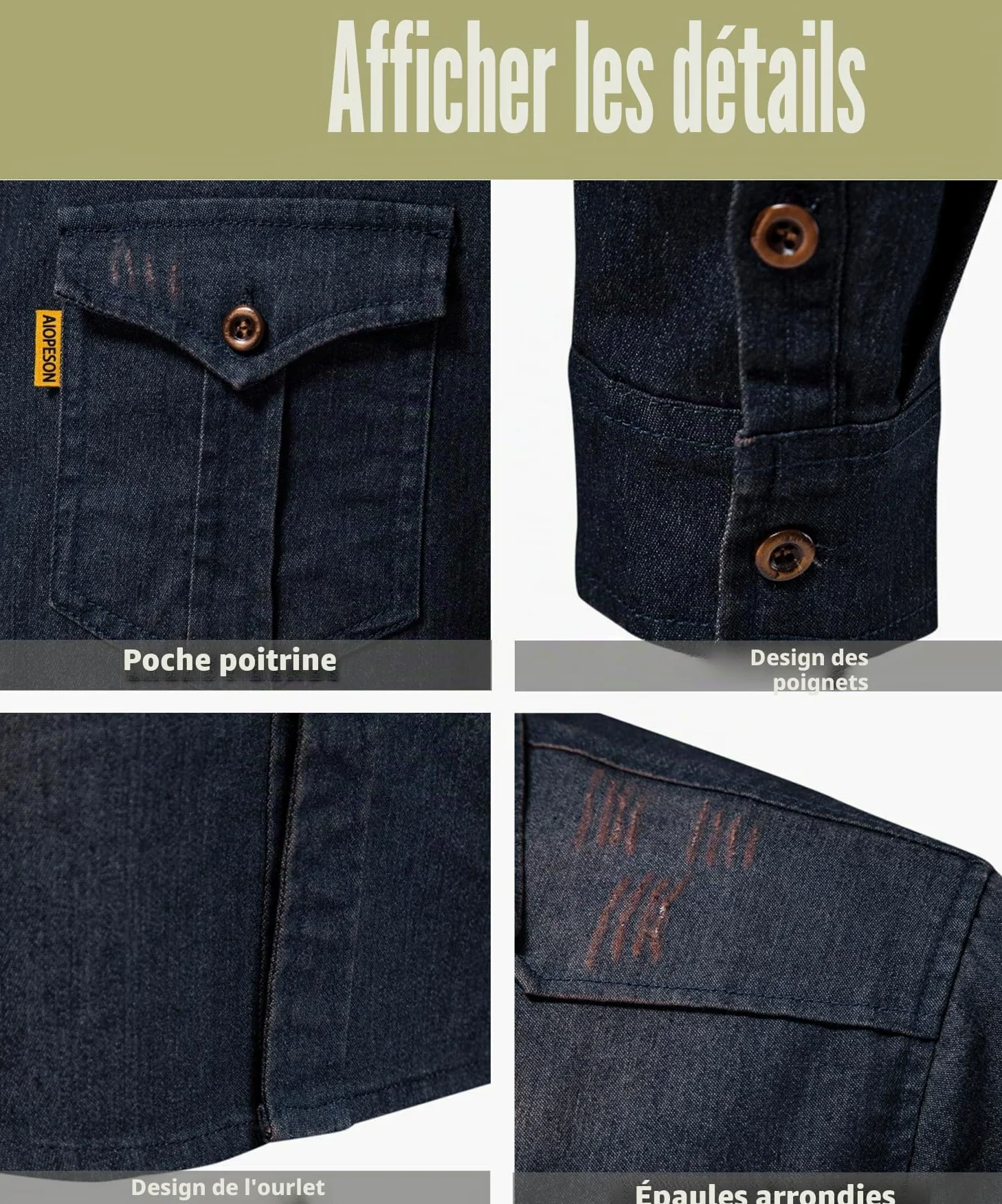Hommes Manches Longues Chemise Casual Chemise Boutonnée élégante à Coupe Ajustée Henley Shirts de Plage Chemise en Denim Slim Fit avec Poche