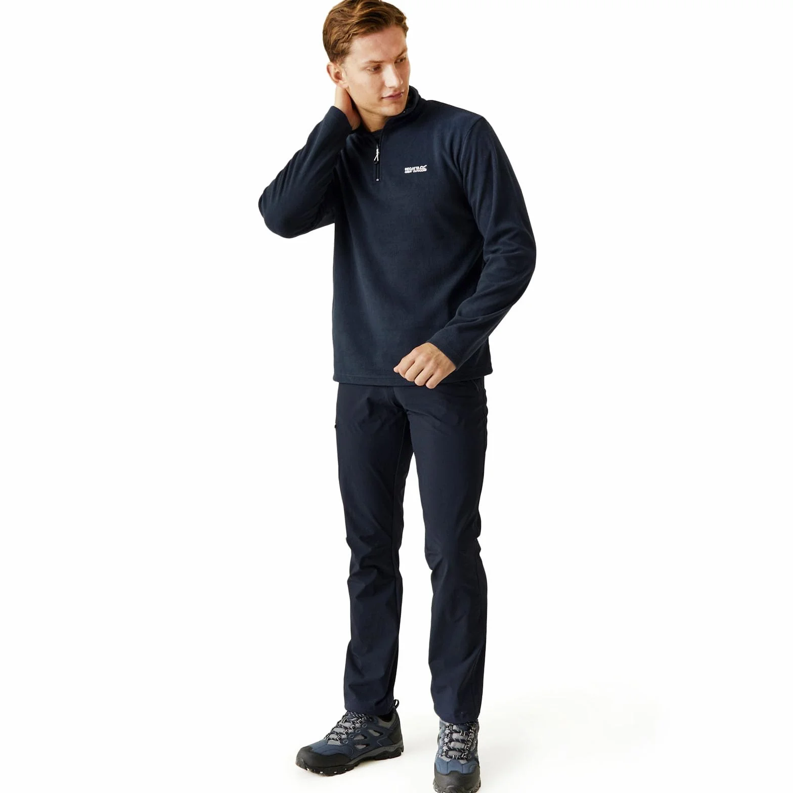 Regatta Thompson Homme Veste en Polaire col Montant 1/4 Zip Randonnée Chaud - Bleu Marine - M