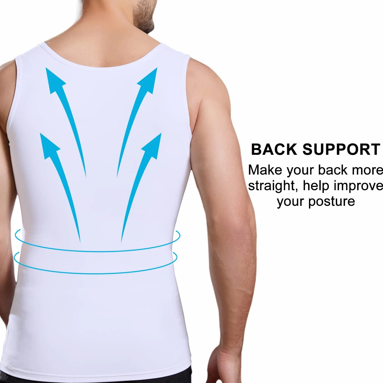 Lgtfy - Gilet amincissant pour homme - Maillot de compression pour gynécomastie - Contrôle du ventre - Change en quelques secondes