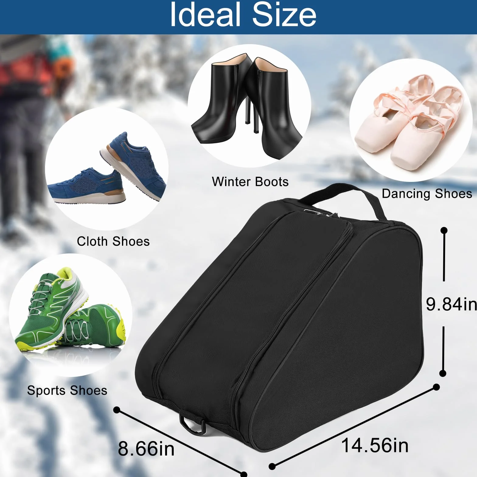 Sac a Chaussures Bottes Courtes Equitation de Rangement Voyage pour Randonnée, D'équitation, Bottes en Caoutchouc, Travail, Escalade (Noir)