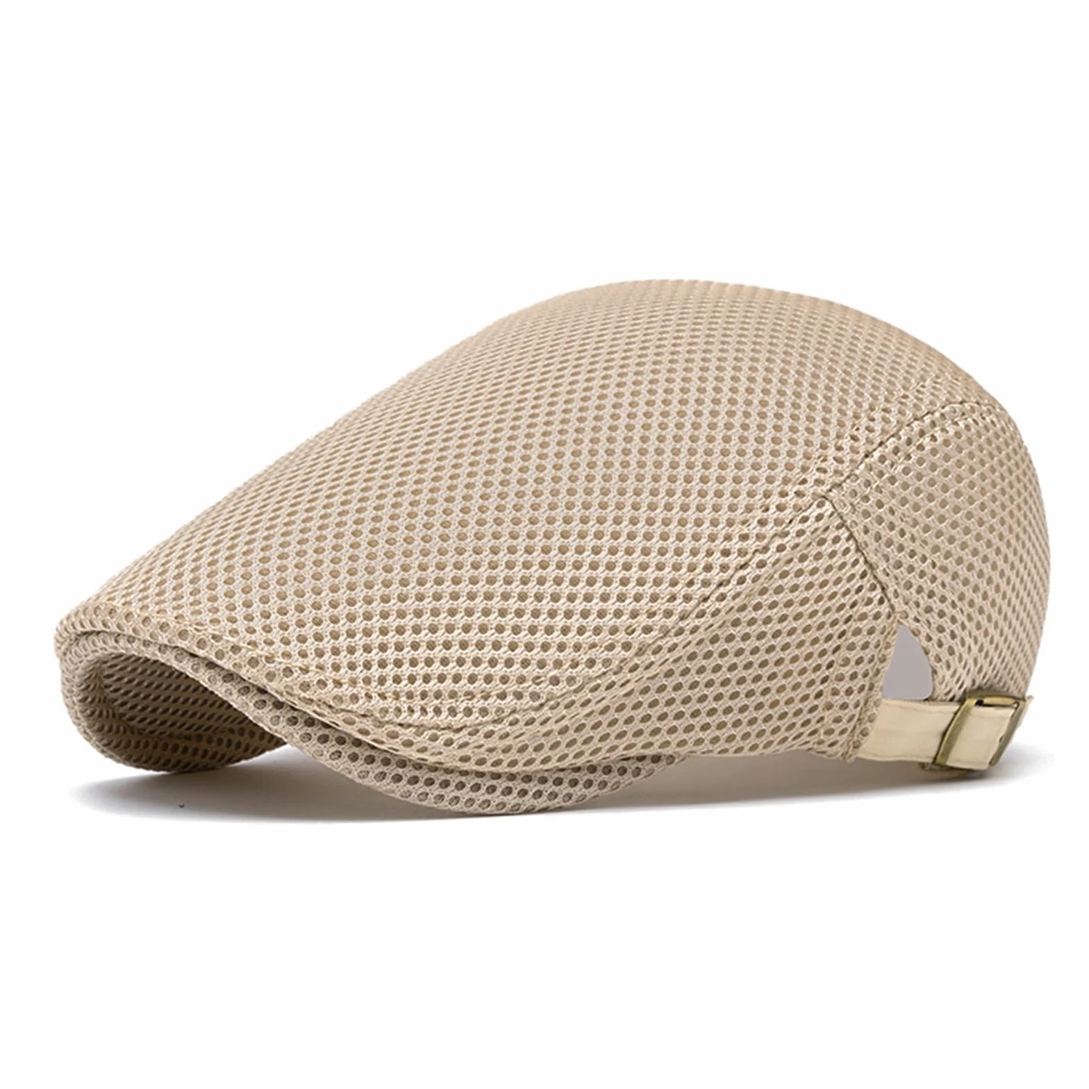 Meioro Casquette Plate Homme Été Maille Respirante Vintage Gatsby Beret Réglable Ivy Hat