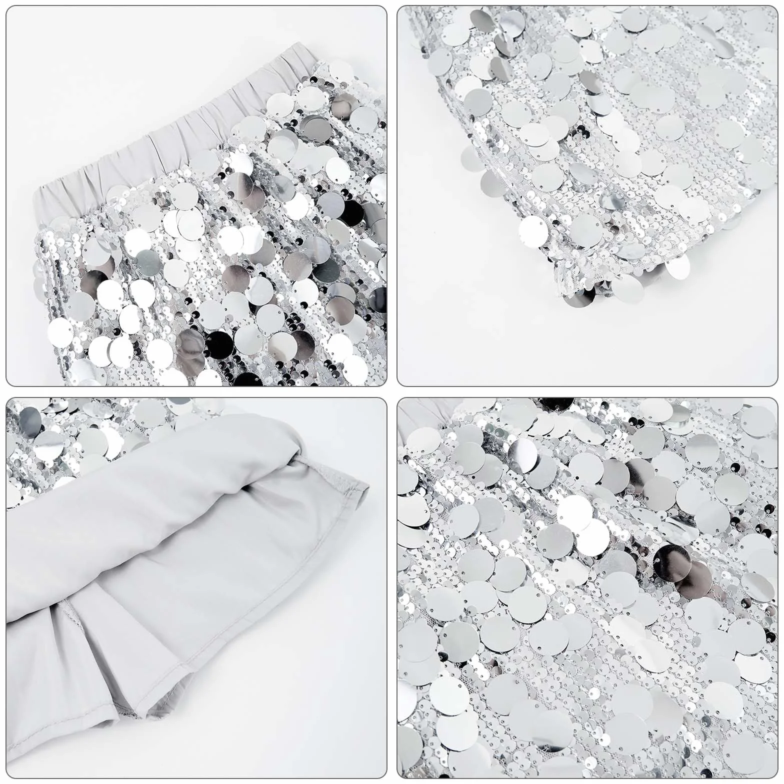 Miipat Jupe à Paillette Fille Scintillant Enfants Mini Jupes Glitter avec Doublure Taille Élastique Princesse Tutu Filles Skorts pour Danse Anniversaire Fête Festivals