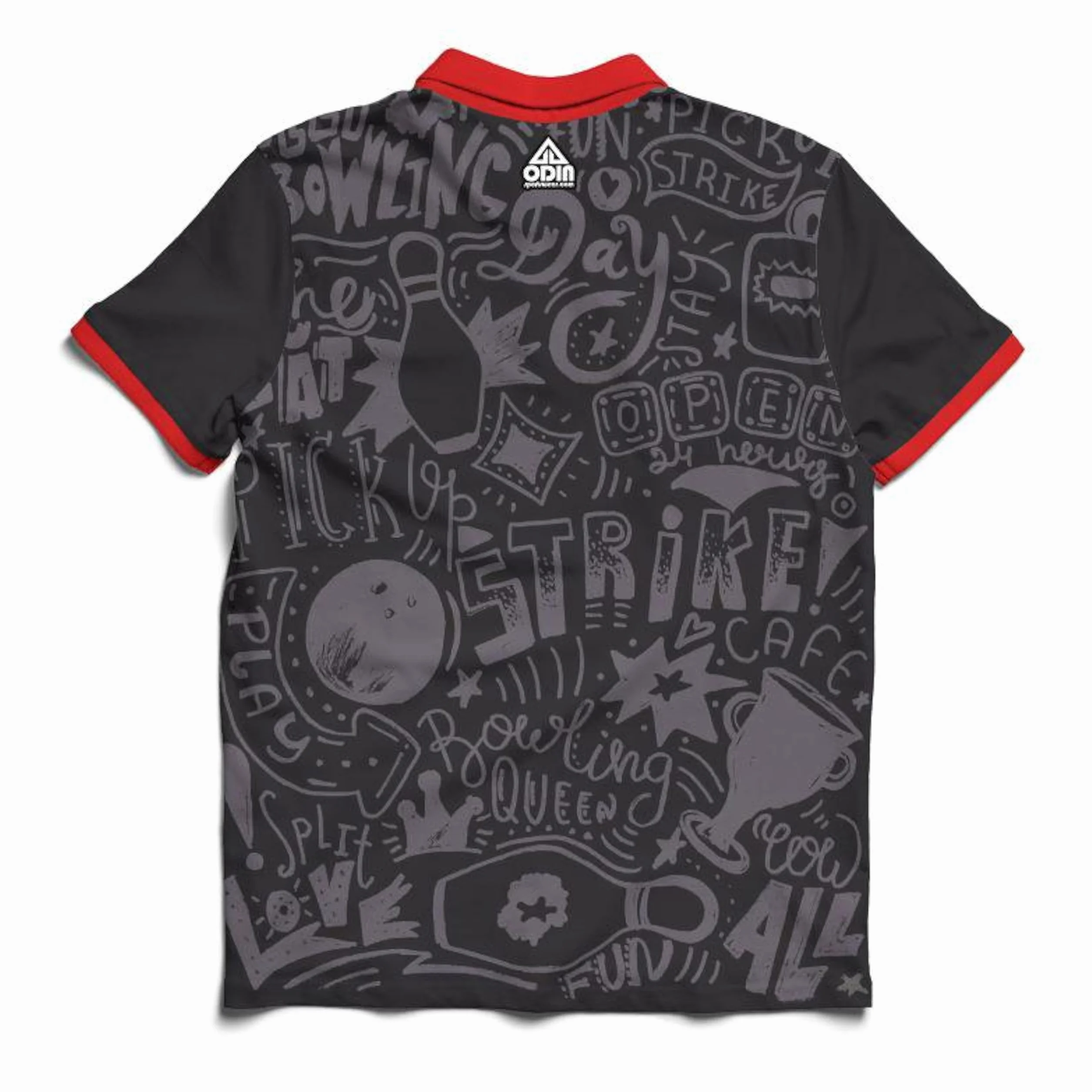EMAX ODIN Sportswear - T-shirt de bowling - T-shirt pour joueur de bowling - T-shirt de sport pour homme - Chemise de bowling avec imprimé