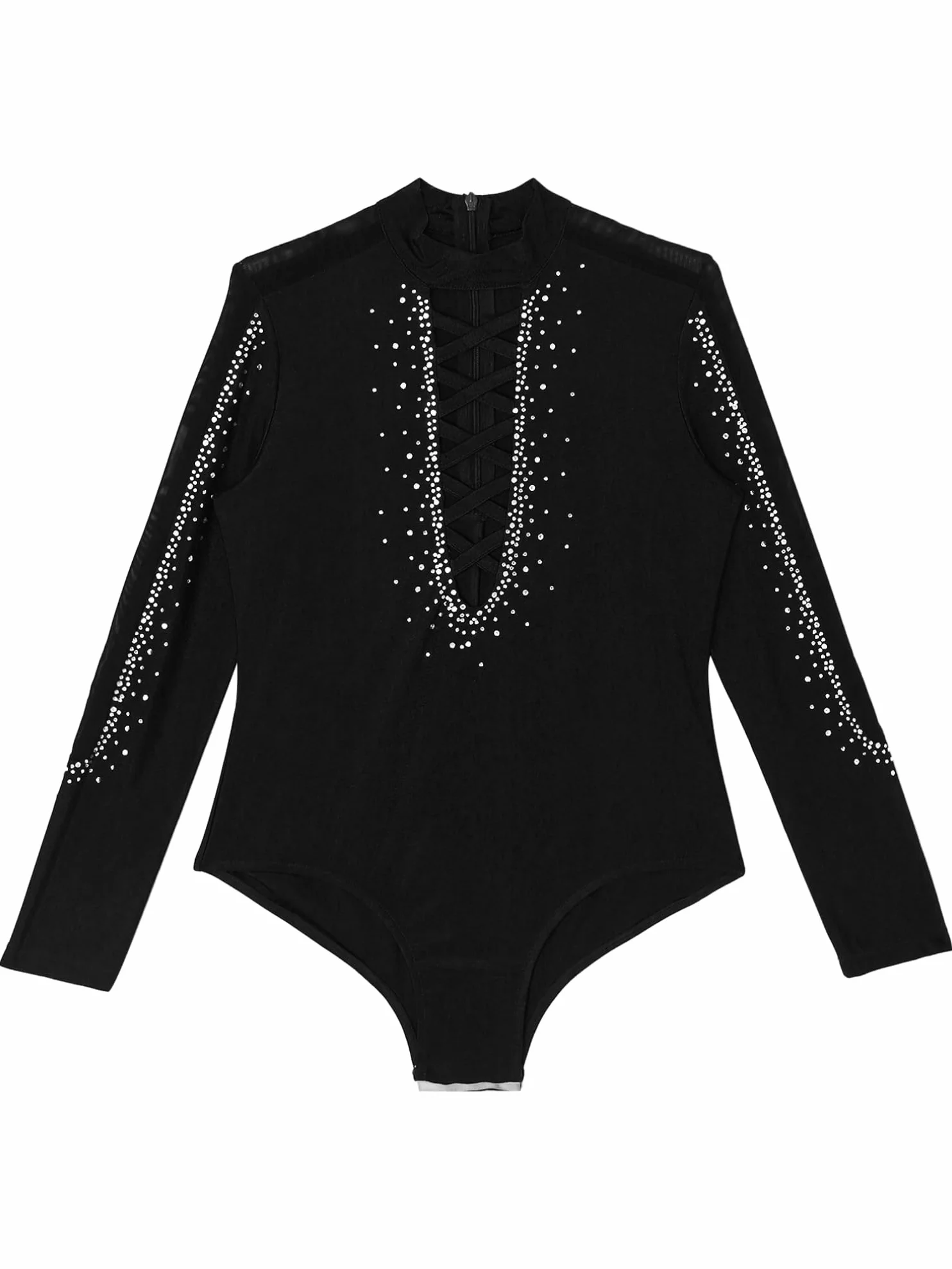ranrann Enfant Garçon Justaucorps Gymnastique Strass Manches Longues Bodysuit Danse Patinage Tenue