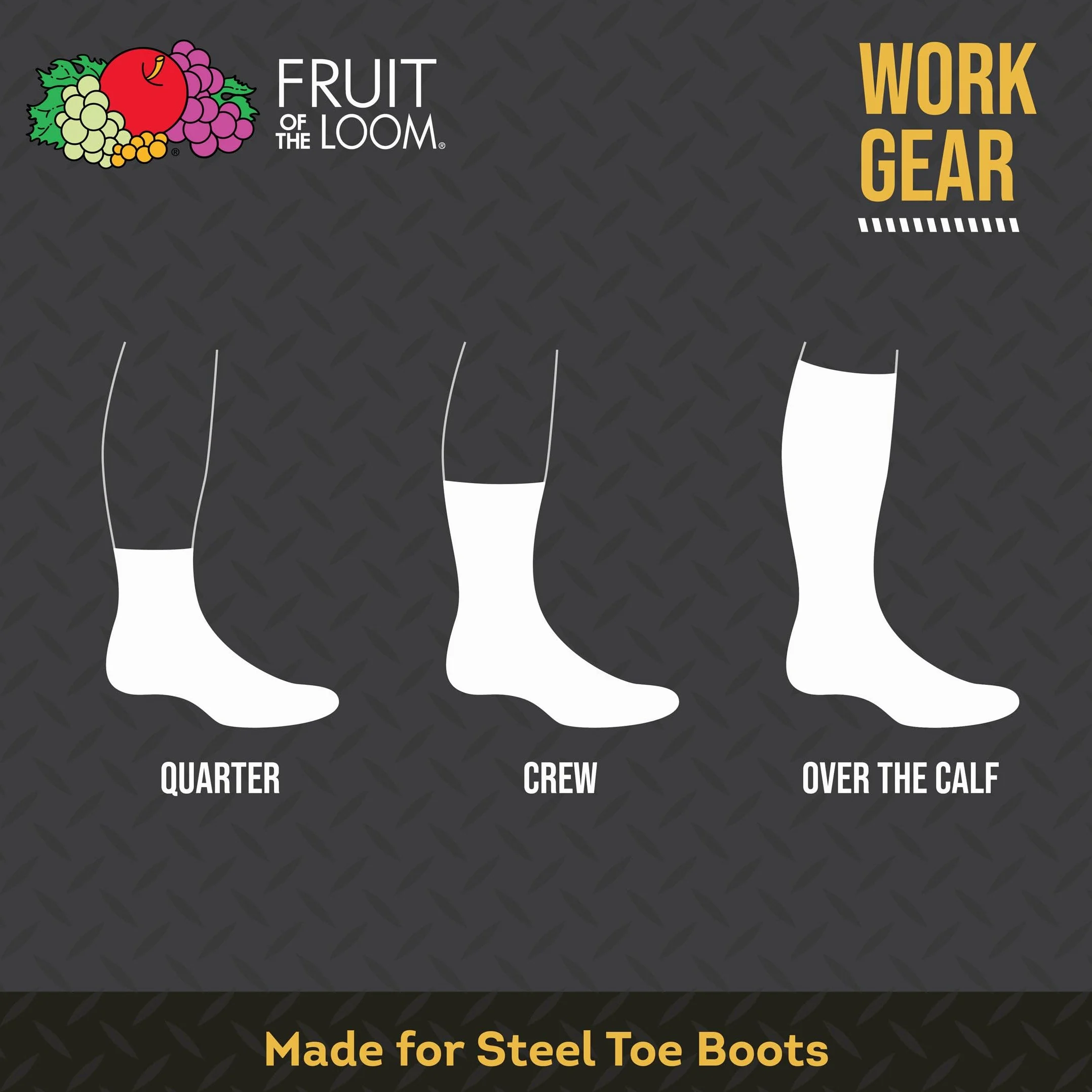 Fruit Of The Loom Lot de 6 paires de chaussettes tube au-dessus du mollet pour homme