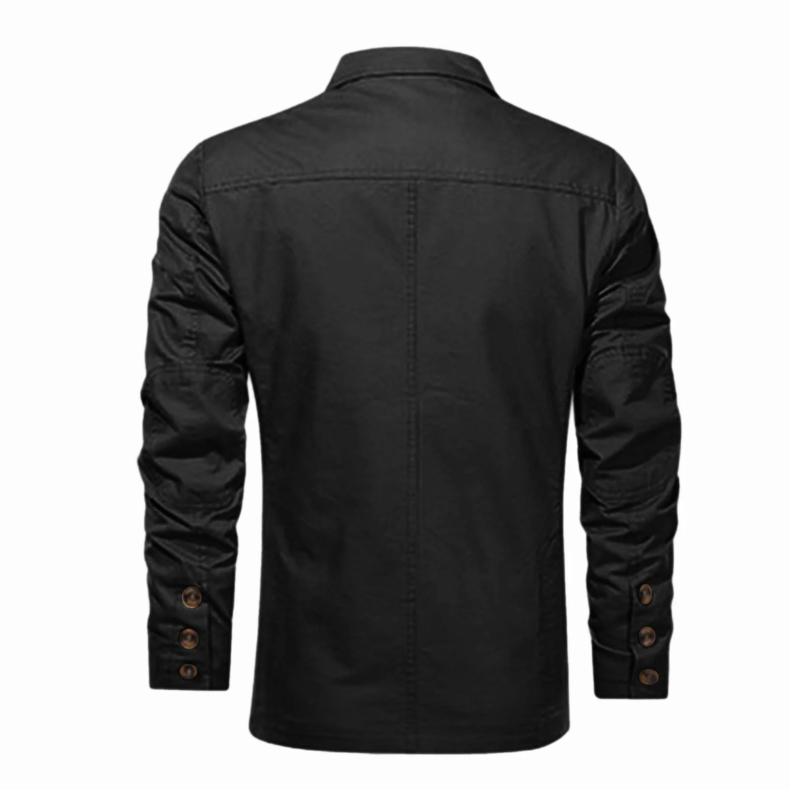 Veste Homme Habillée Été Léger Mi-Saison Manches Longues Zippée Blouson Baseball Col Montant Résistante Coup-Vent