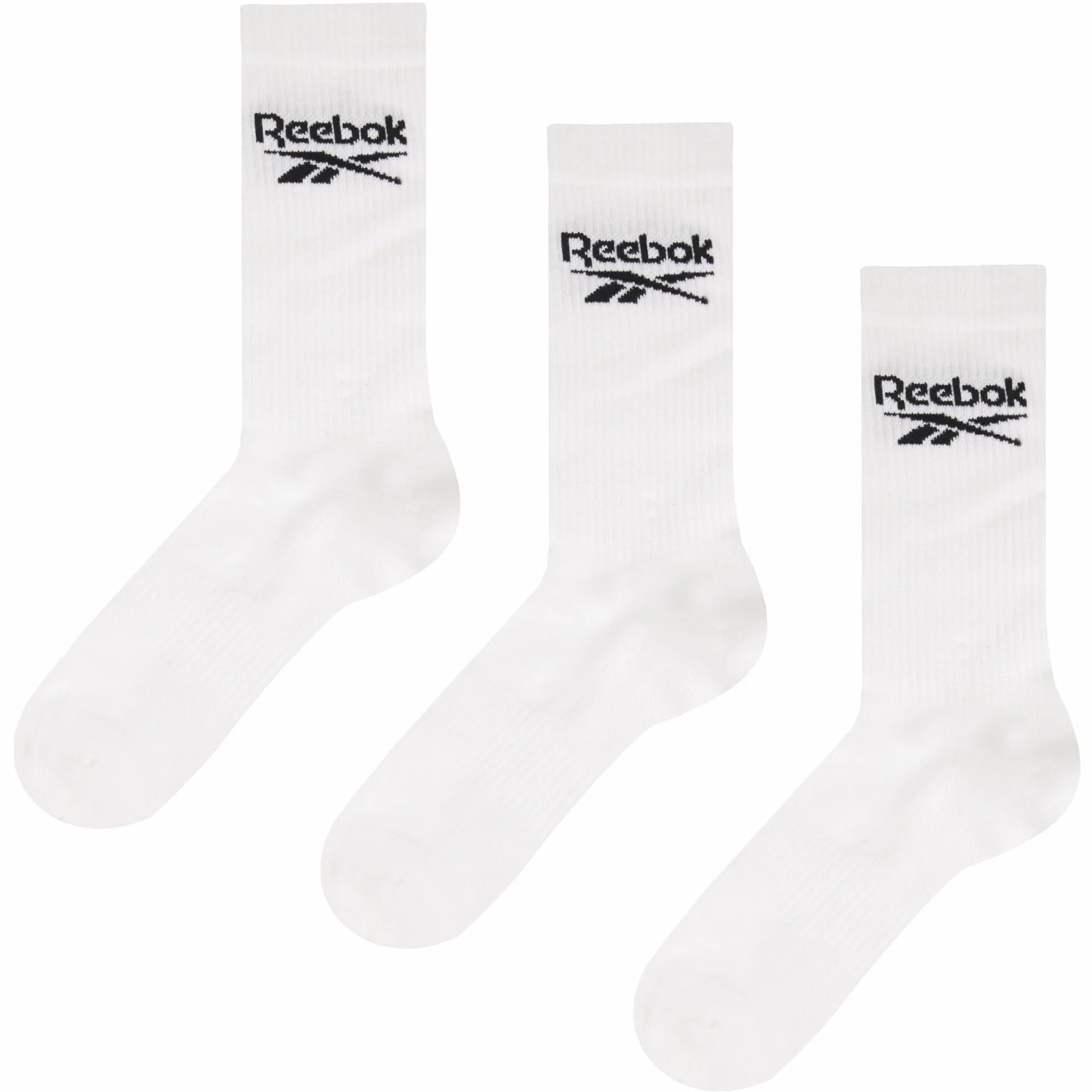 Reebok Chaussettes Hautes Homme Femme - Pour Marche Sport Quotidien Yoga Fitness, Confortables Coton Respirant, Lavables Crew Lot de 3 Paires