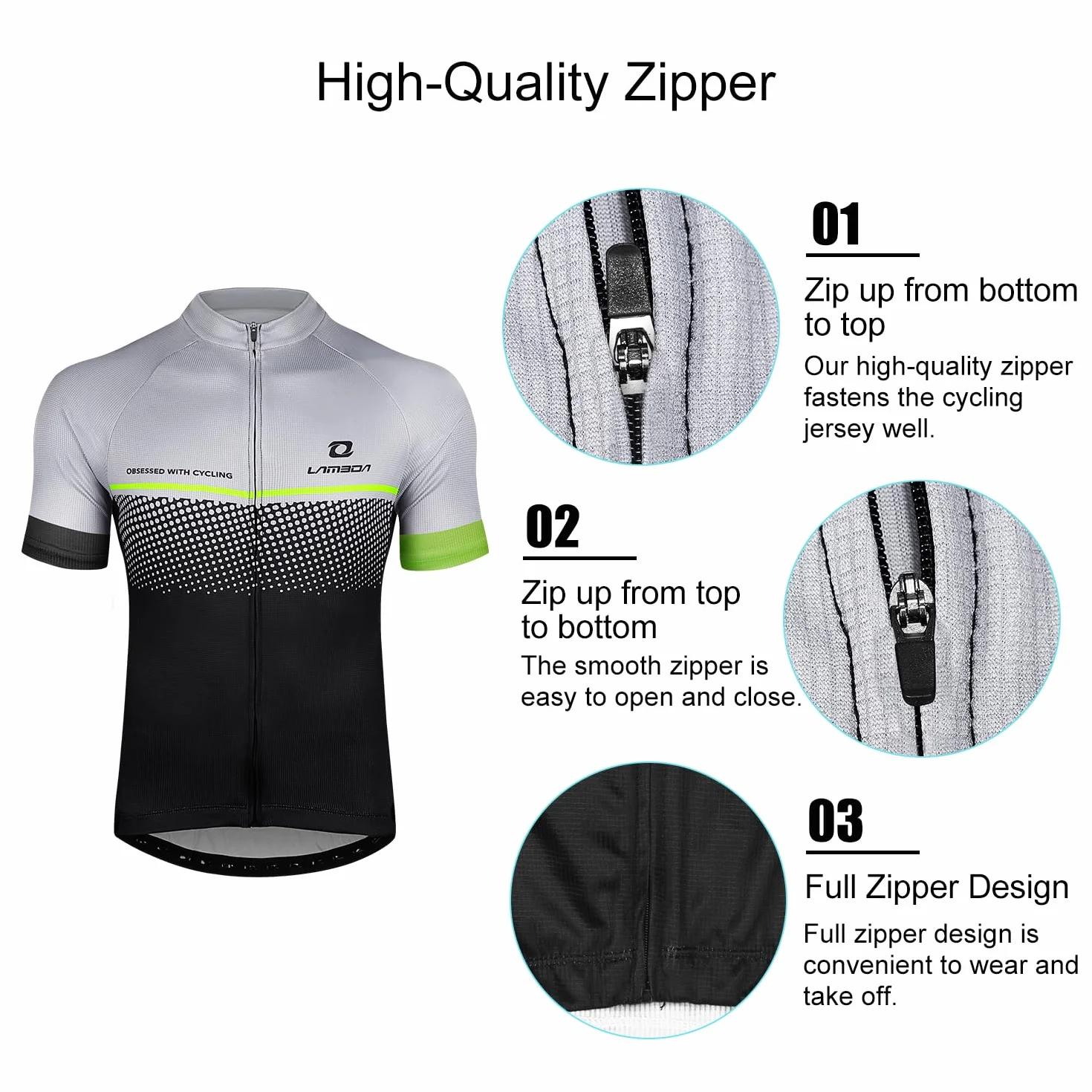 LAMEDA Maillot Cyclisme Homme Velo VTT Vélo de Route Manches Courtes Séchage Rapide Léger Respiant Confort