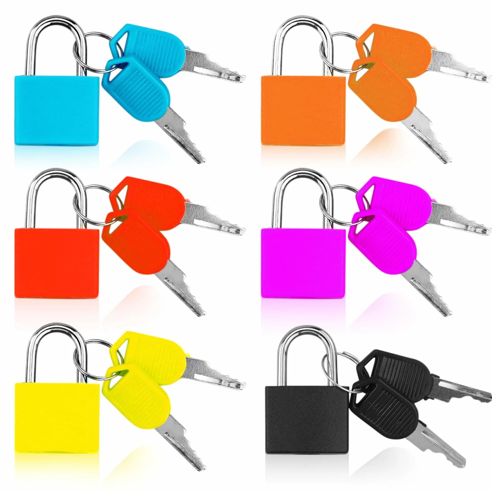 Lot de 6 mini cadenas avec clé pour valise, bagages et sacs