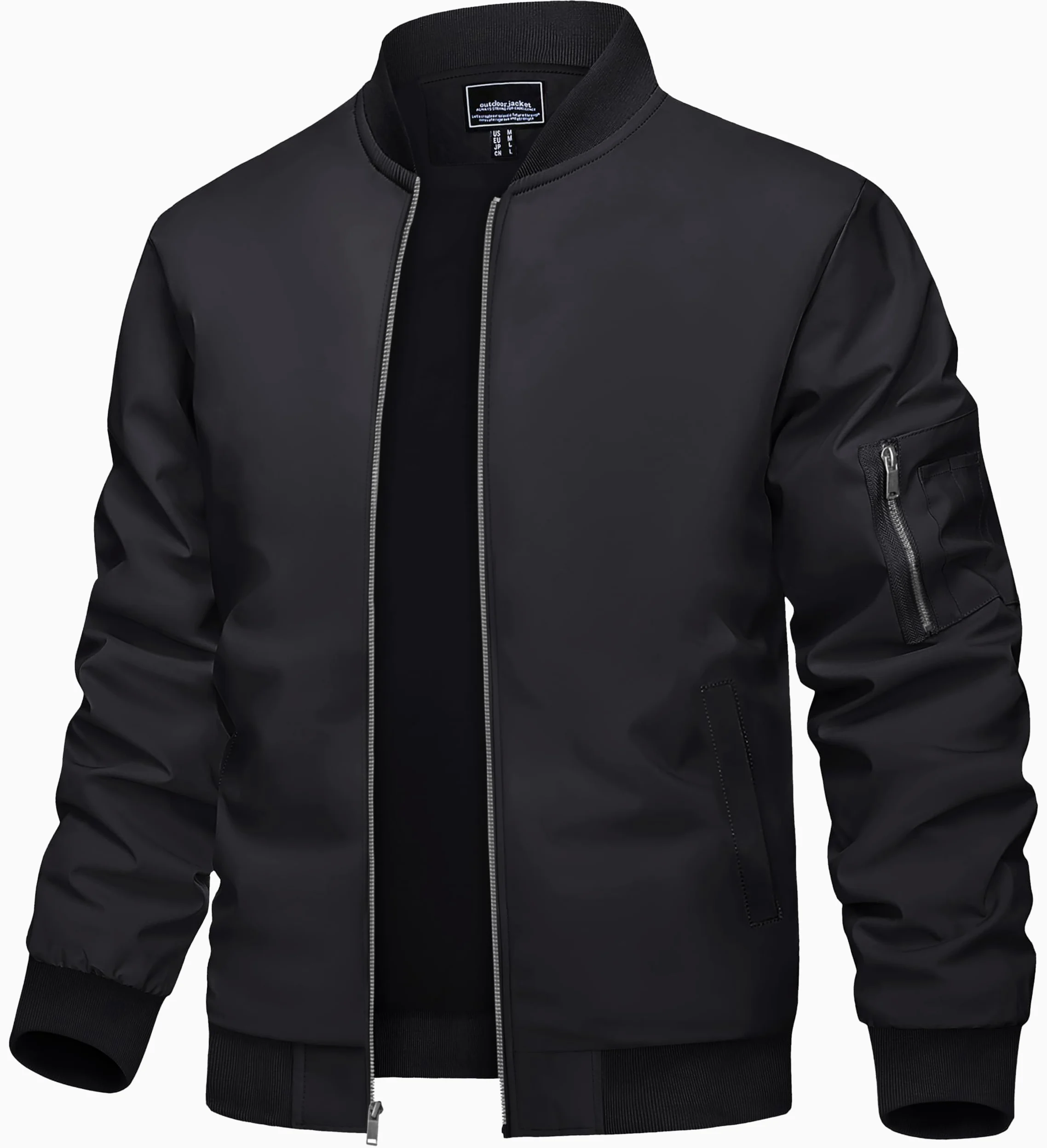 TACVASEN Veste Homme Automne Imperméable Coupe Vent Bombers Homme avec Plusieurs Poches
