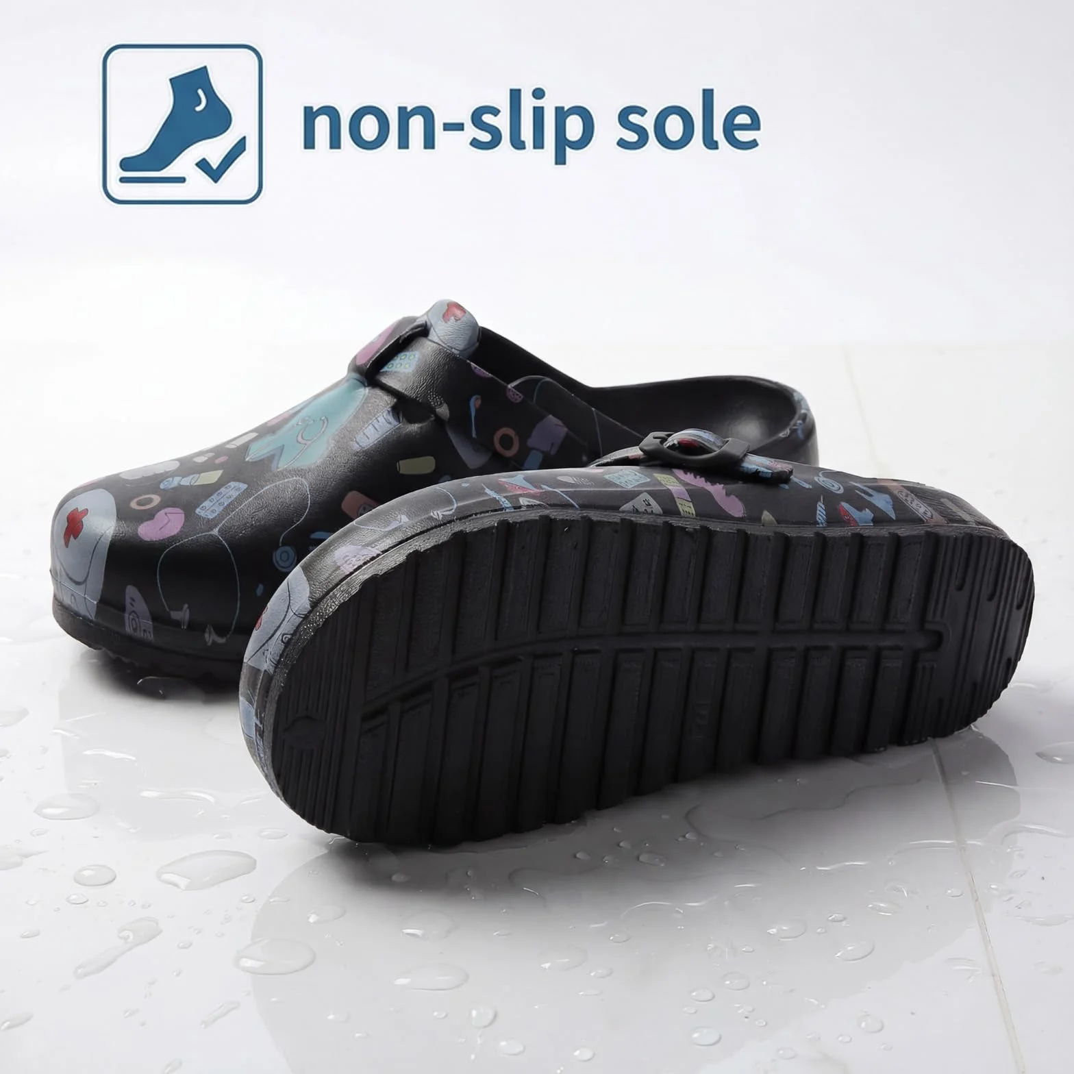 Sabots Médicaux Femme Antidérapants – Chaussures de Travail en EVA Imperméables, Légères et Confortables, Sabots Infirmière à Motifs pour Hôpital Jardin Usage Quotidien