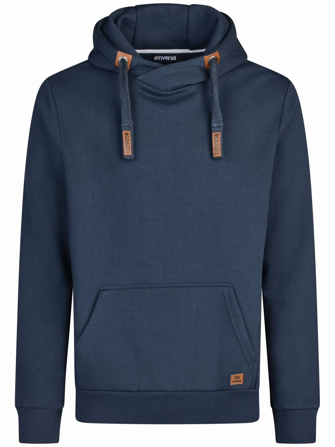 Riverso RIVniklas Pull à capuche pour homme avec capuche et poche kangourou, col croisé régulier, uni, coton, gris, marron, vert, rouge, bleu, noir, S, M, L, XL, 2XL, 3XL, 4XL, 5XL