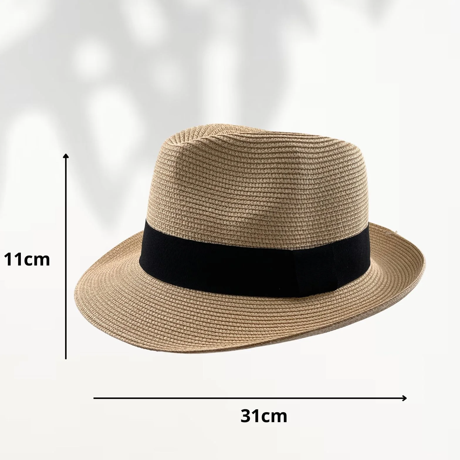 Chapeau Panama unisexe été plage Fedora paille enroulable