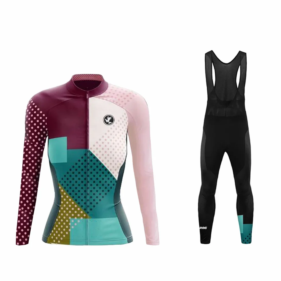 UGLY FROG Sportswear Femmes Maillot de Cyclisme Vélo Hiver Fleece Warm Montagne Vêtements des Sports Gym Yoga Tenue Multicolore