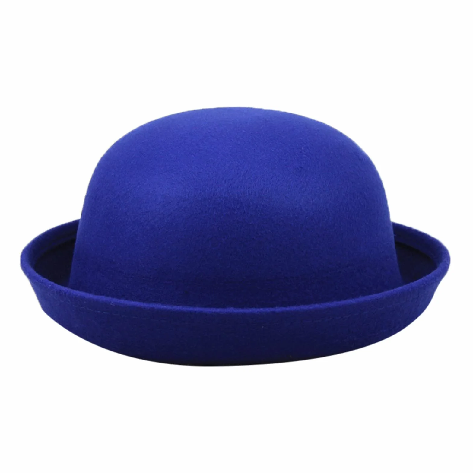 Chapeau Panama Melon Classique en Laine pour Adulte avec Bord Enroulable