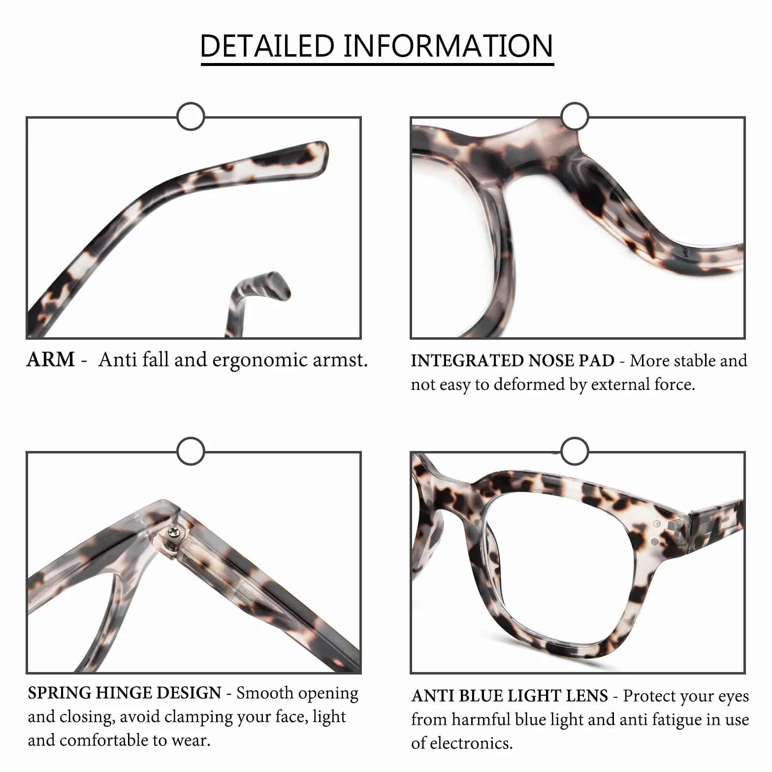 KoKoBin Lunettes de Lecture à Monture Carrée Surdimensionnée Anti Lumière Bleue pour Femmes