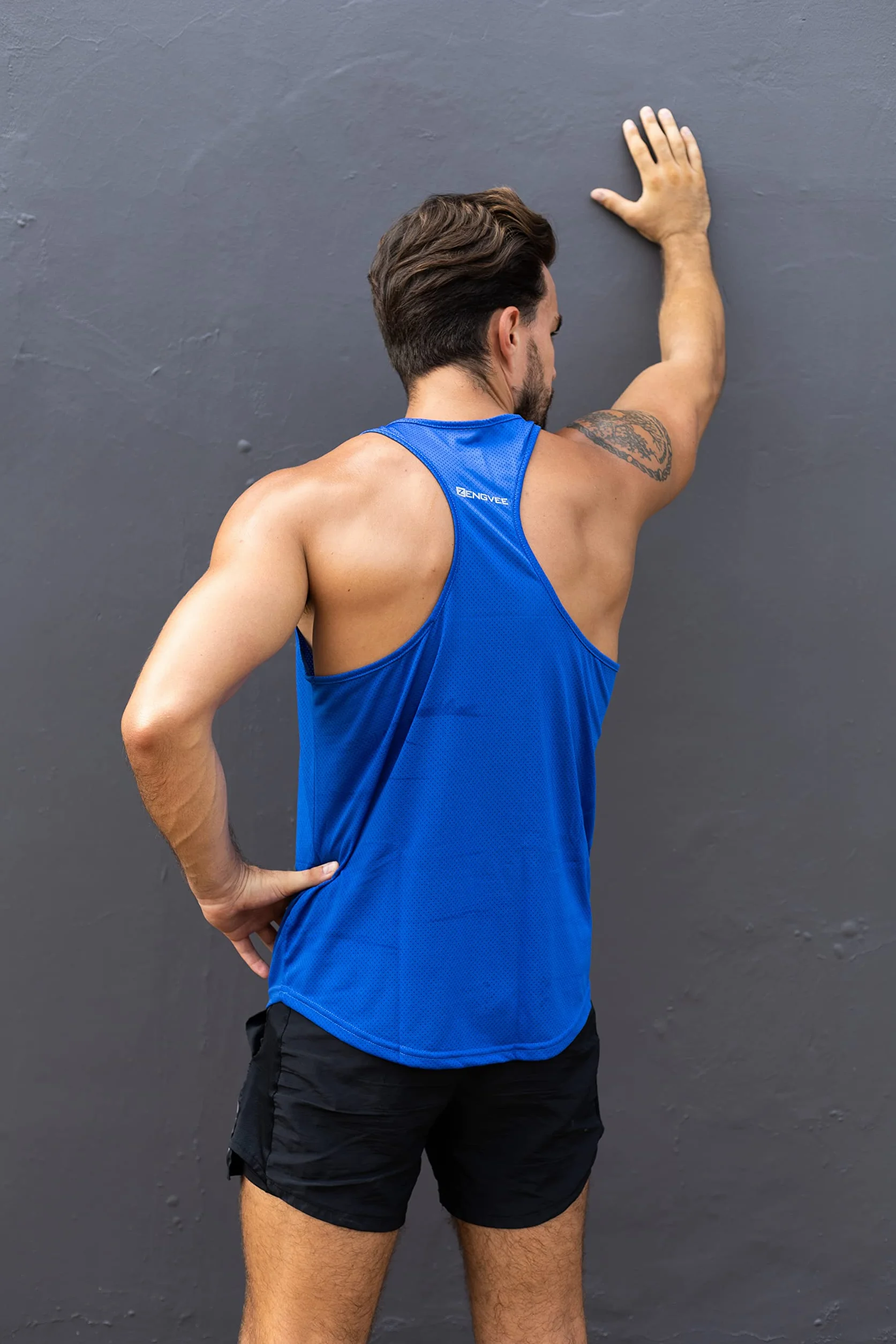 Lot de 3 Débardeur de Sport Homme,T-Shirt sans Manches Maillot Séchage Rapide Respirant Running Tee Shirt pour Sports Jogging Musculation
