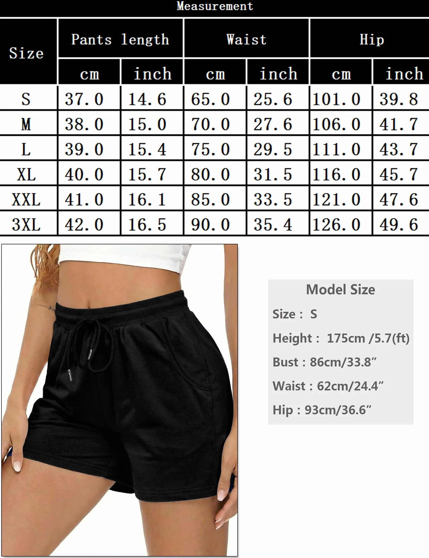 Litherday Short Femme Pantalon Court Été Short de Sport Jogging Short de Course Pantalon d’Entraînement avec Poches Cordon de Serrage Pantalon Athlétique pour Fitness Yoga Gym Basketball
