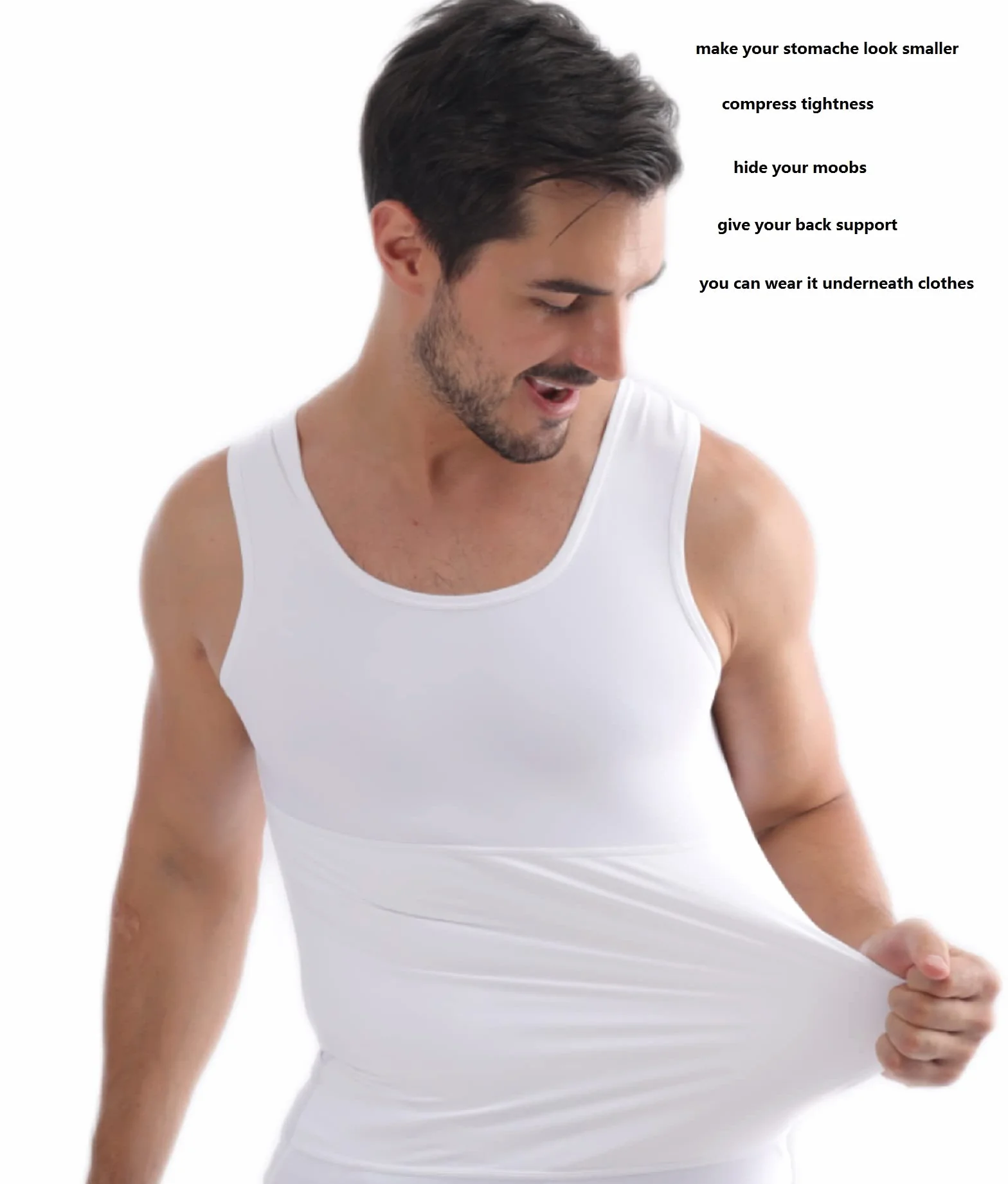Maillot de corps amincissant pour homme - Contrôle du ventre - Compression - Gynécomastie