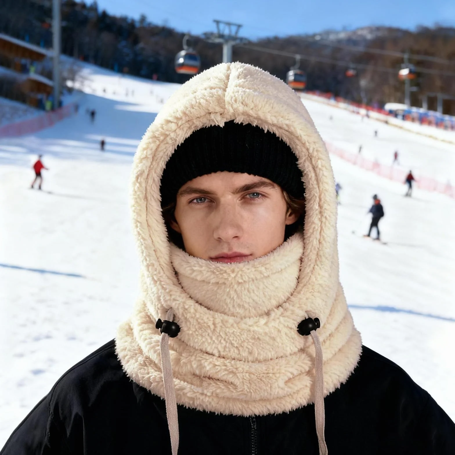 dellyy Cagoule Hiver Femme Homme, Cagoule Balaclava en Polaire Thermique, Masque de Ski Coupe-Vent, Bonnet Cagoules Chaude pour Cyclisme et Ski