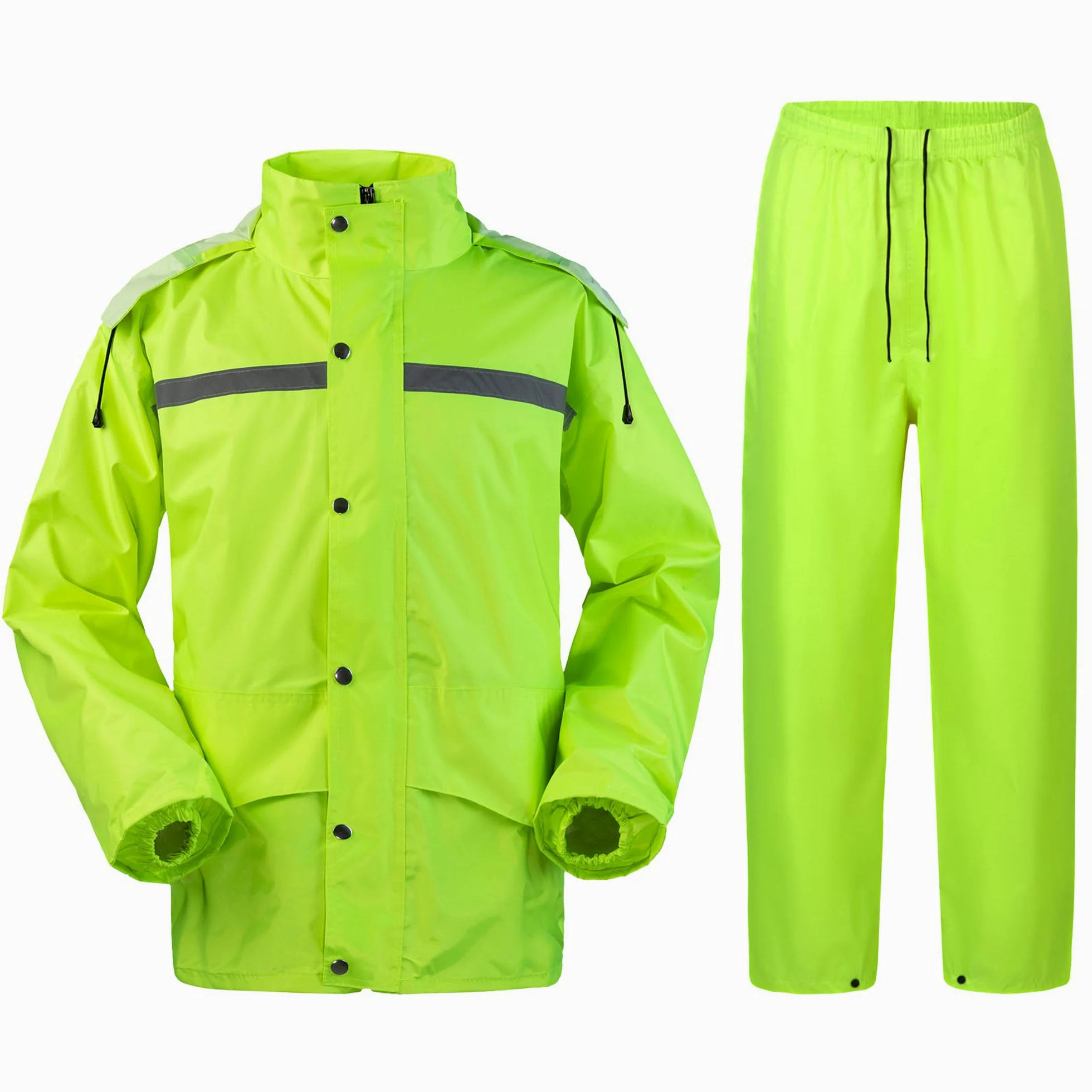 Homme Combinaisons de Pluie Moto Manteaux Imperméables Pantalon de Pluie et Veste Coupe-Vent Combinaison imperméable à Capuche