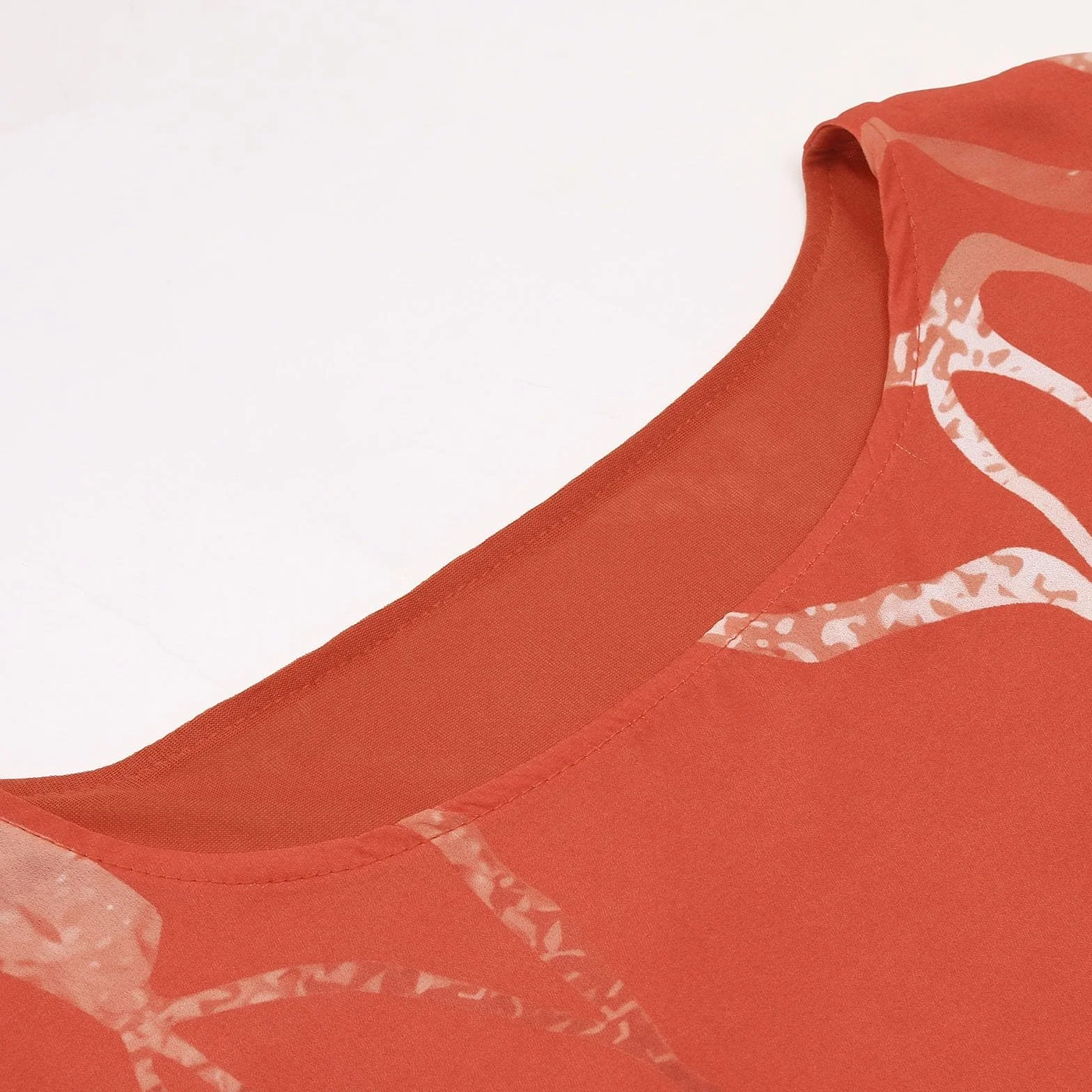 Robe Ete Femme Col Rond, Robe Boheme Femme Manches Courtes Impression 3D Mi-Longue à Volants Superposés Léger Respirant Grande Taille Élégante Décontracté Fluide Classiques Plage Dress
