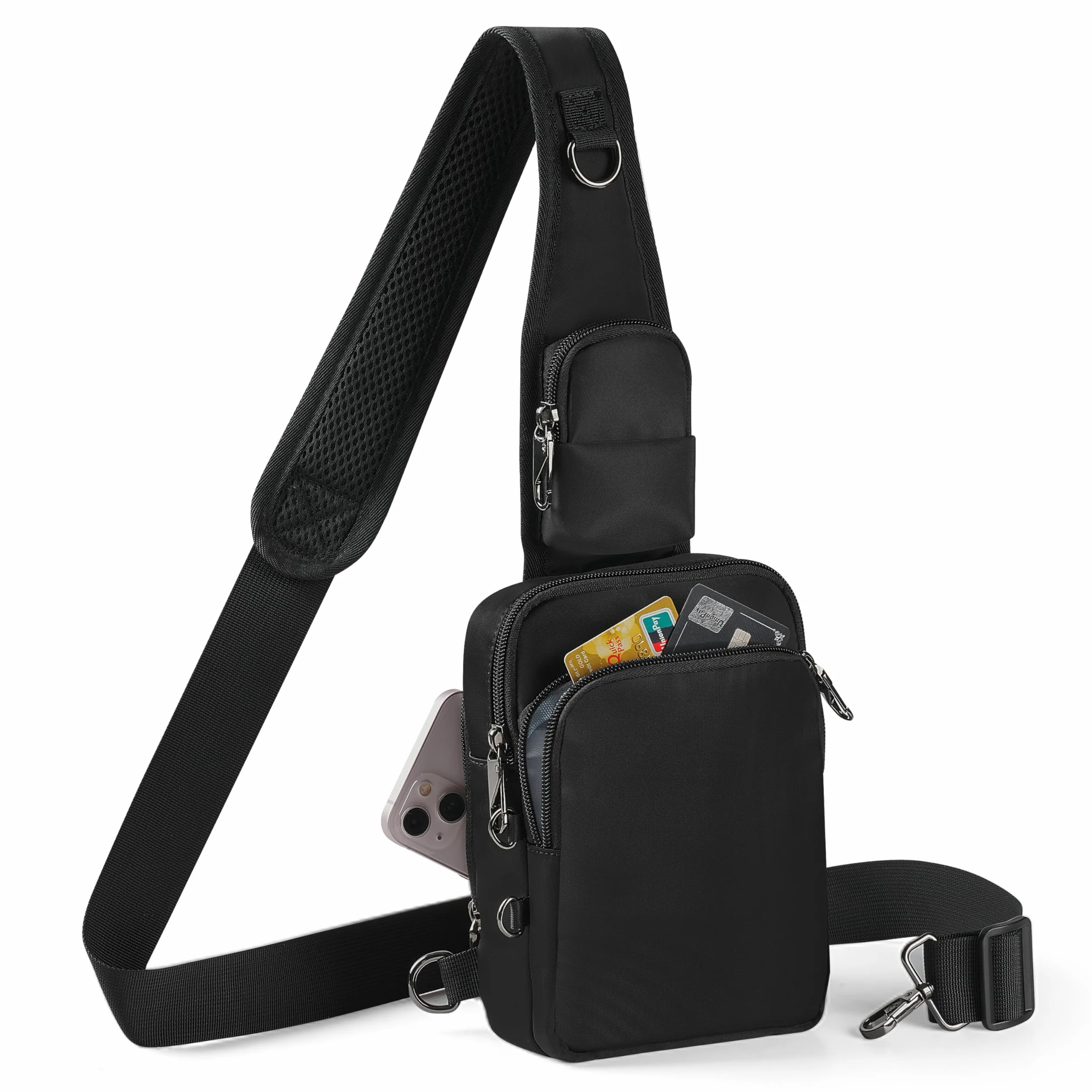 Sac à bandoulière antivol - Sac de poitrine - Pour homme et femme - Étanche - Petit sac à main avec fermeture éclair et blocage RFID