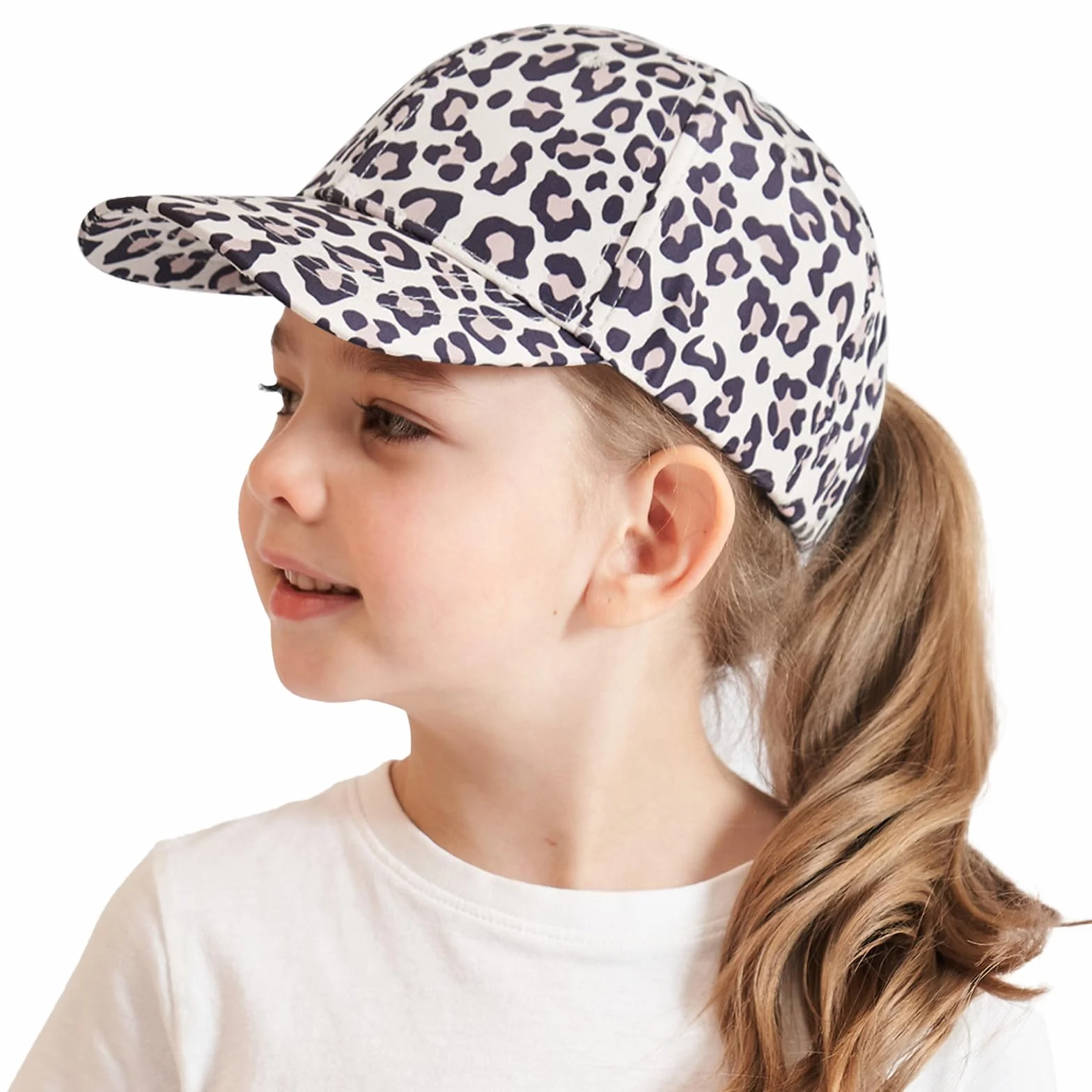 Casquette Enfant, Casquette Enfant Fille 3-6-8 Ans, Casquette Queue de Cheval, Ajustable, Chapeau de Sport Extérieur Loisirs D'été