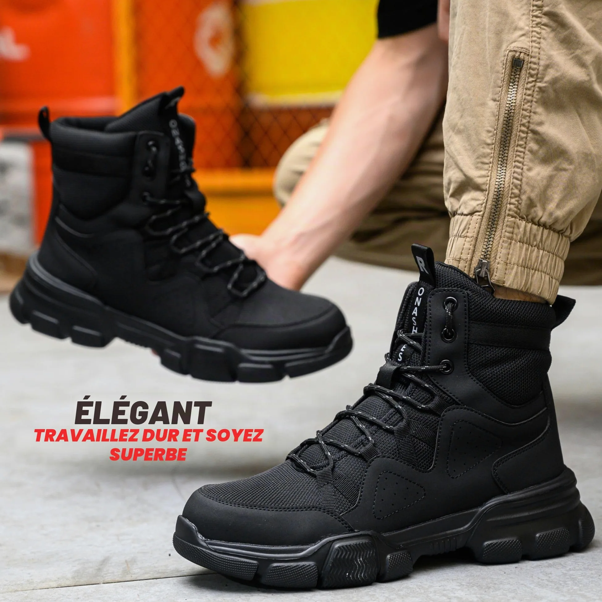 Rona Shoes Bottes de Sécurité Chaussures de Sécurité Baskets de Sécurité Chaussure de Travail Légère Confortable Femme Homme