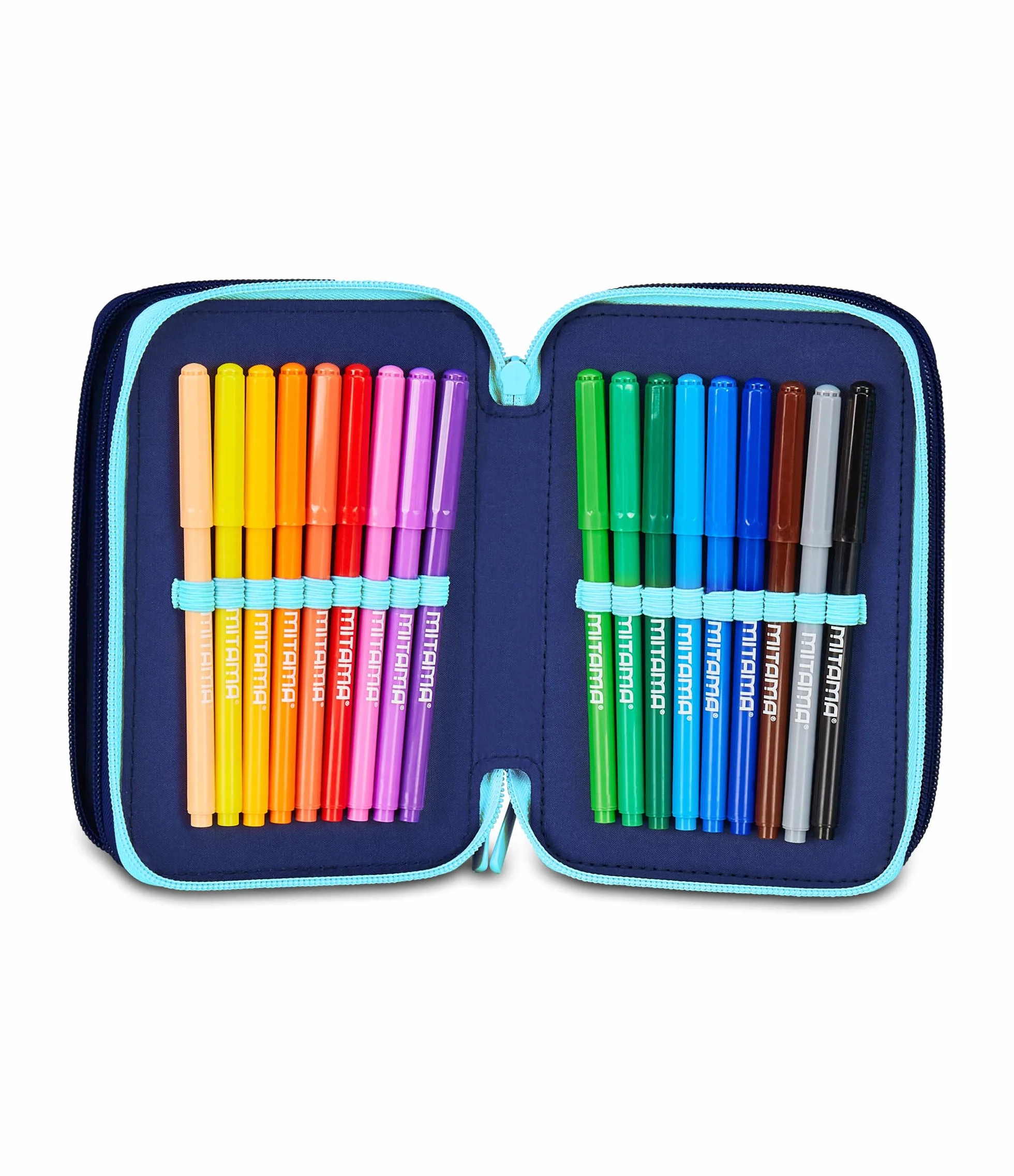 Seven Lilo & Stitch Trousse Scolaire 3 Zip, Bleu Ciel et Rose, Porte-Stylo Triple Compartiment Complet avec Stylets, Crayons, Couleurs, écoles primaires, Fille, Bleu Ciel et Rose, Moderne