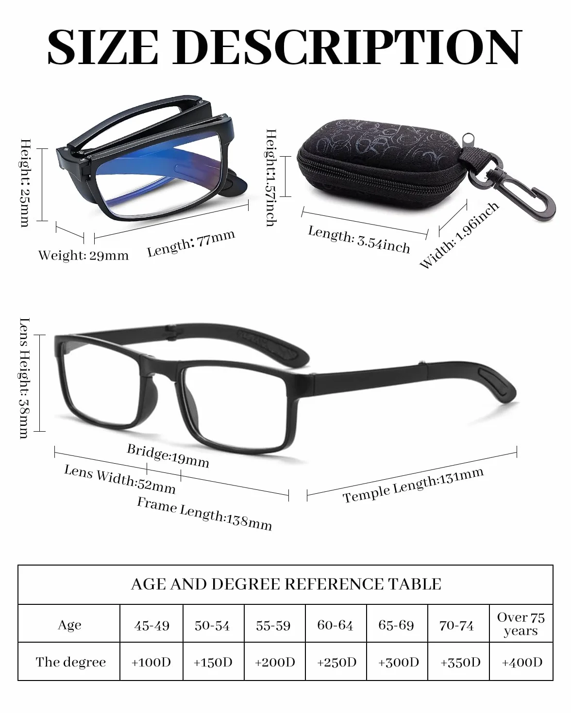 LUFF 4 Paires de Lunettes de Lecture, plus Confortables et Faciles à Transporter, Compactes et Élégantes, Pliables, Lunettes de Lecture Haute Définition Anti-Lumière Bleue pour Hommes et Femmes