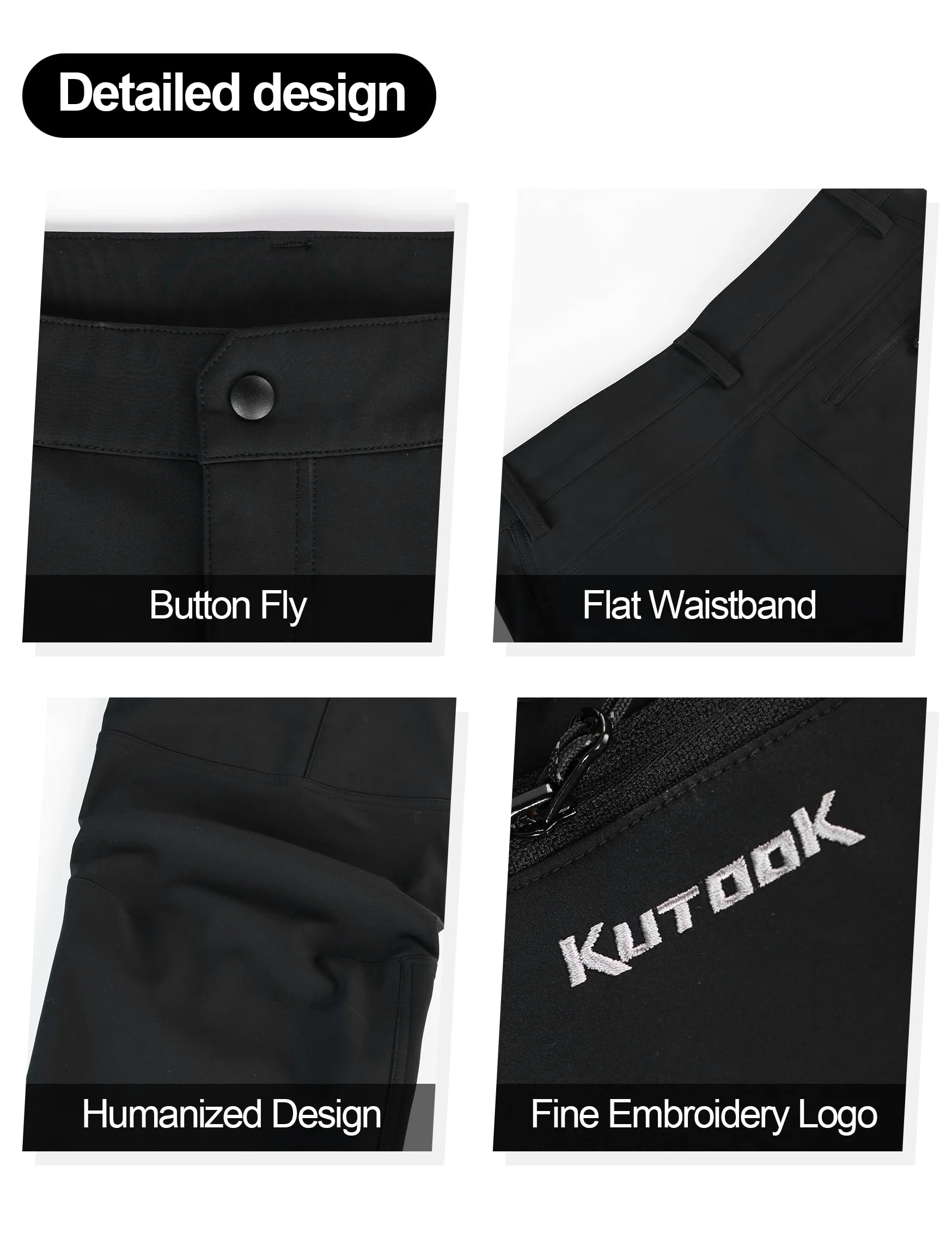 KUTOOK Veste Softshell Homme Veste de Randonnée Imperméable à Capuche Veste de Travail Homme Coupe Vent Chaud Hiver