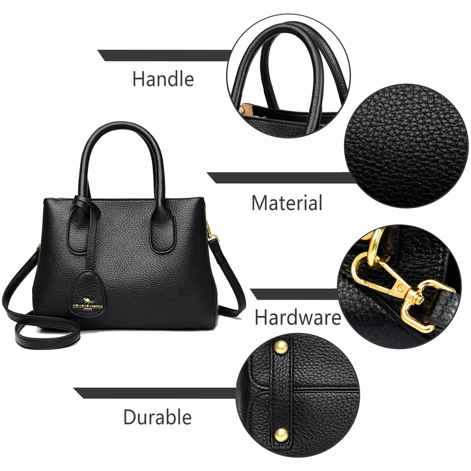 Sac a Main Femme PU Cuir Sacs portés main Mode Sacs à Bandoulière Simplicité Sac Sacoche