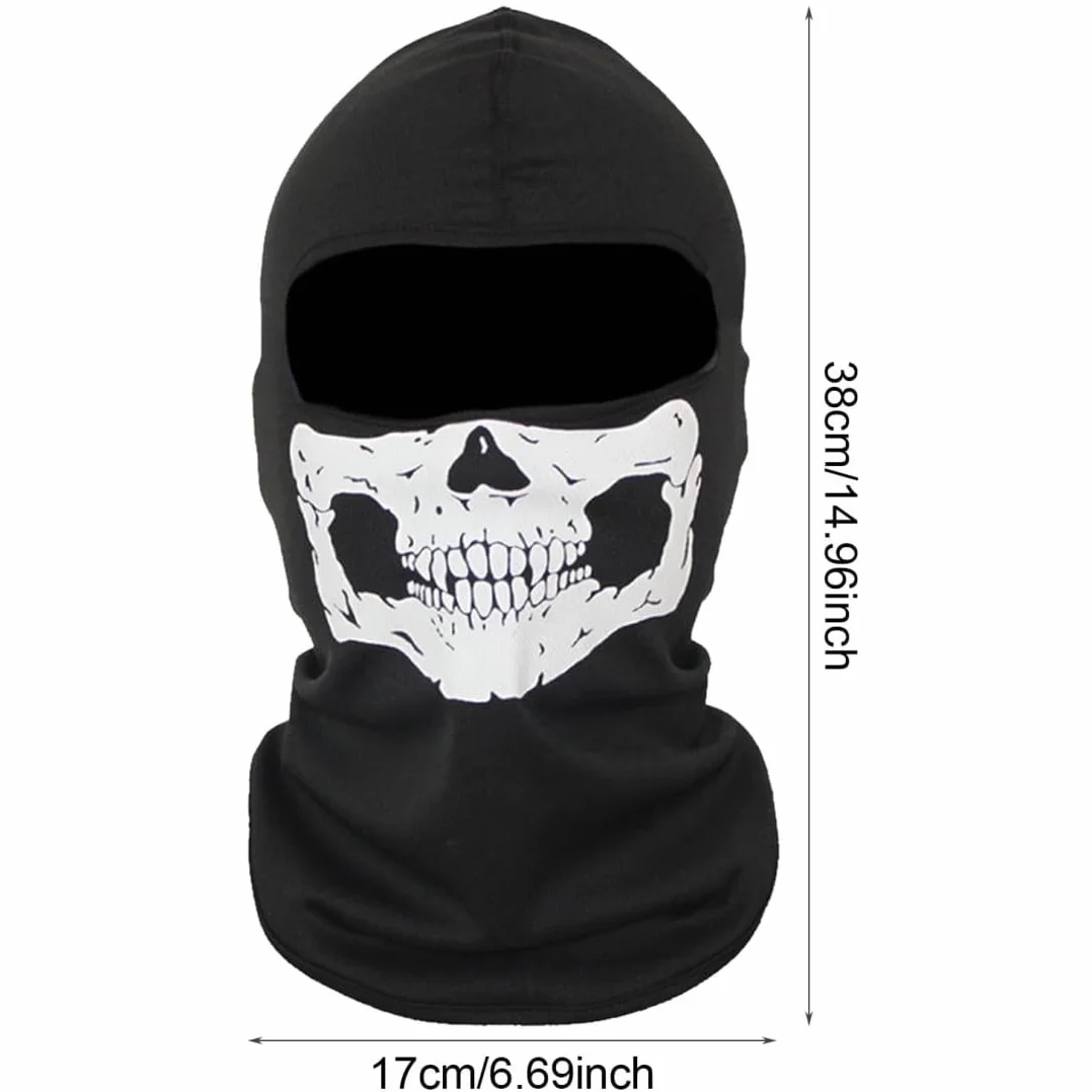 Cagoule tête de Mort,2 Pièces Masque de Crâne Cagoule Ghost Cagoule Moto Cagoule Skull Cagoule Ghost Masque Ghost Imprimez Masque Balaclava Cagoule tête de Mort pour Ski, Moto, Vélo, Randonnée