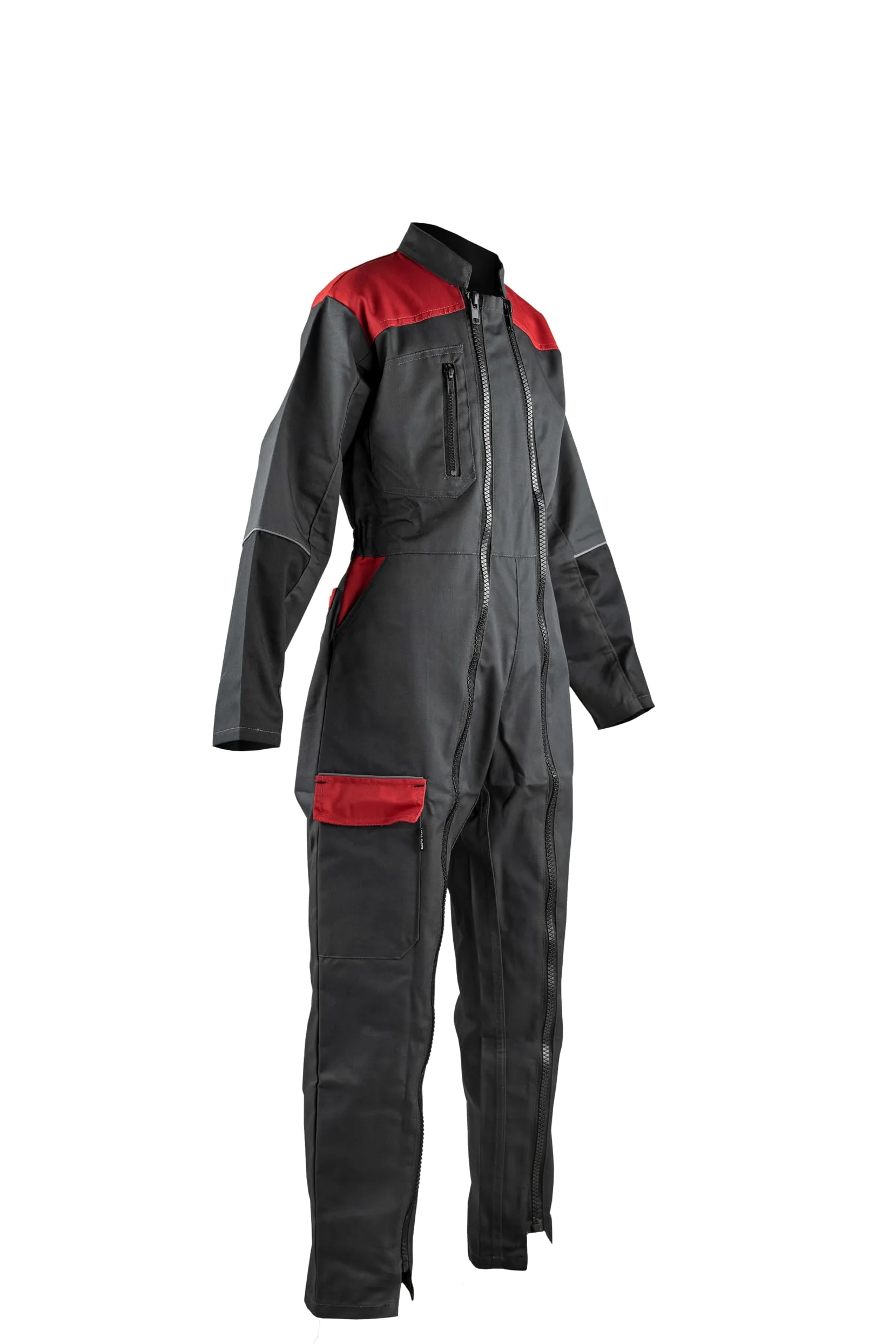 LMA Combinaison de travail ENFANT ELFE - GRIS SOMBRE/NOIR/ROUGE 6 ans - Vêtements de travail