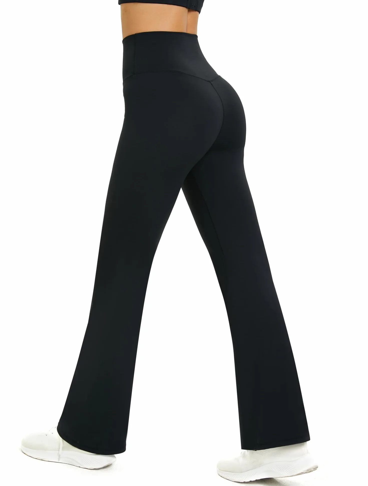 Glacspyg Pantalons de Yoga Ladies Flare Leggings Taille Haute Abdominale Contrôle d’Entraînement Fitness Jogging Pantalons