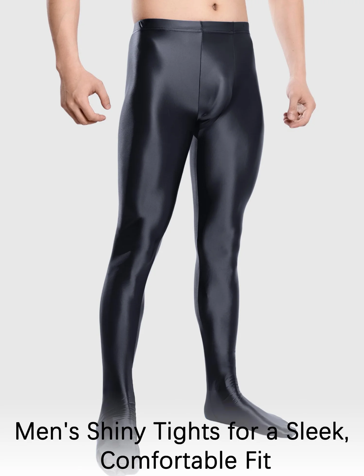 Legging Musculation Homme Huilée Brillant Pantalon Moulant Sport Collant Élastique pour Fitness Gym M-XXL