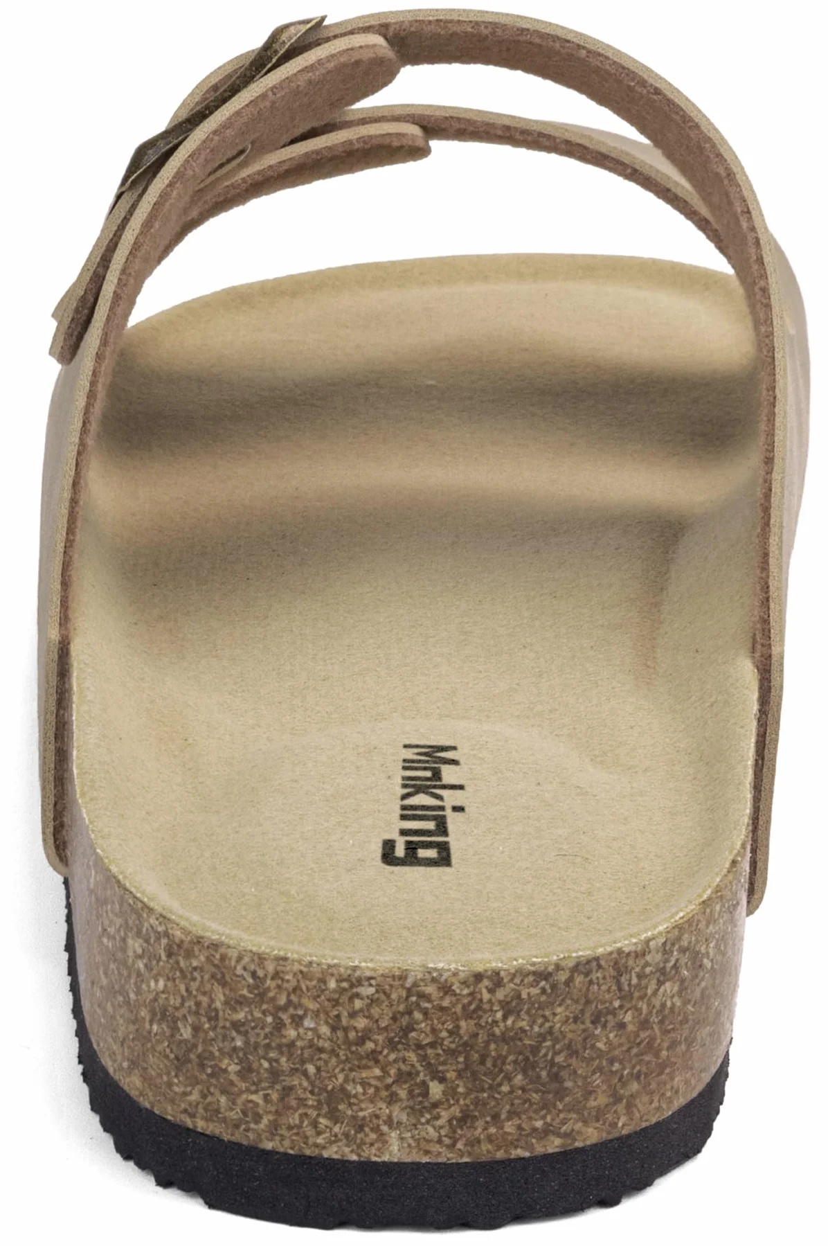 Mules Sandales Femme Homme Été Plates Boucle Bout Ouvert Rétro Nu-pieds Confortable Cuir Suédé Antidérapant Pantoufles en Liège