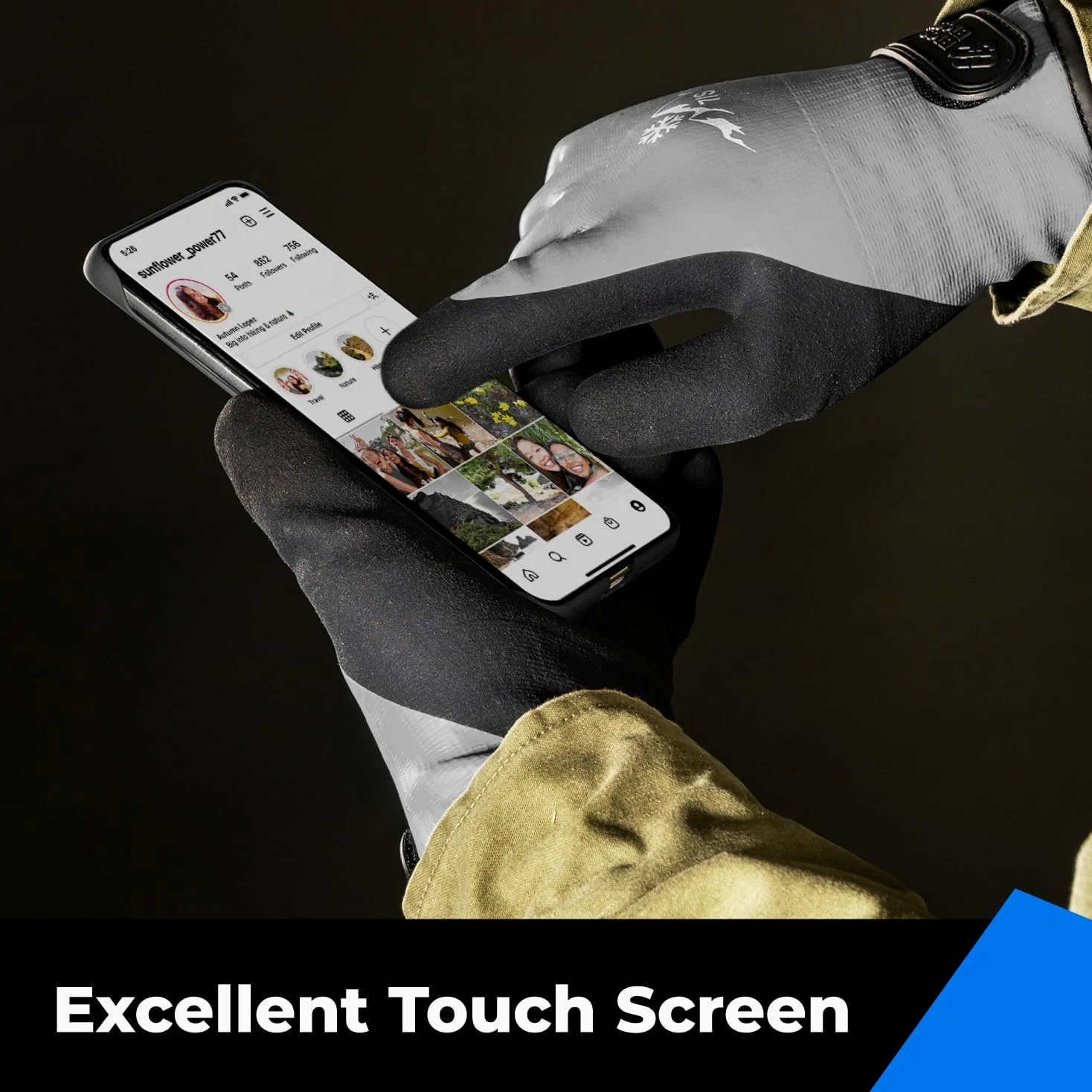 Lot de 3 gants 100% imperméables pour hommes et femmes, gants de travail d'hiver pour temps froid, gants de congélation isolés thermiques, écran tactile, avec poignée, gris, taille S