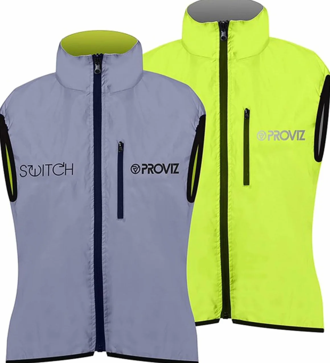 Proviz Switch Gilet de Cyclisme réfléchissant Femme Argenté Jaune Taille 38
